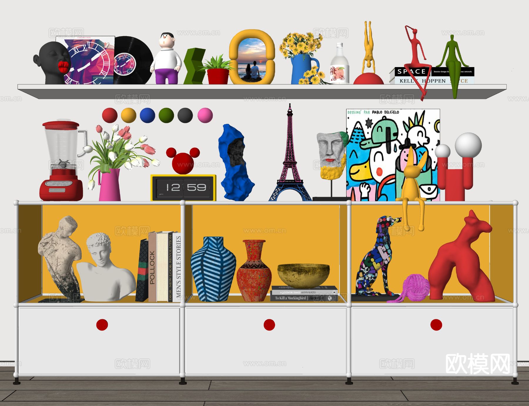 饰品摆件 雕塑 花瓶人像su模型