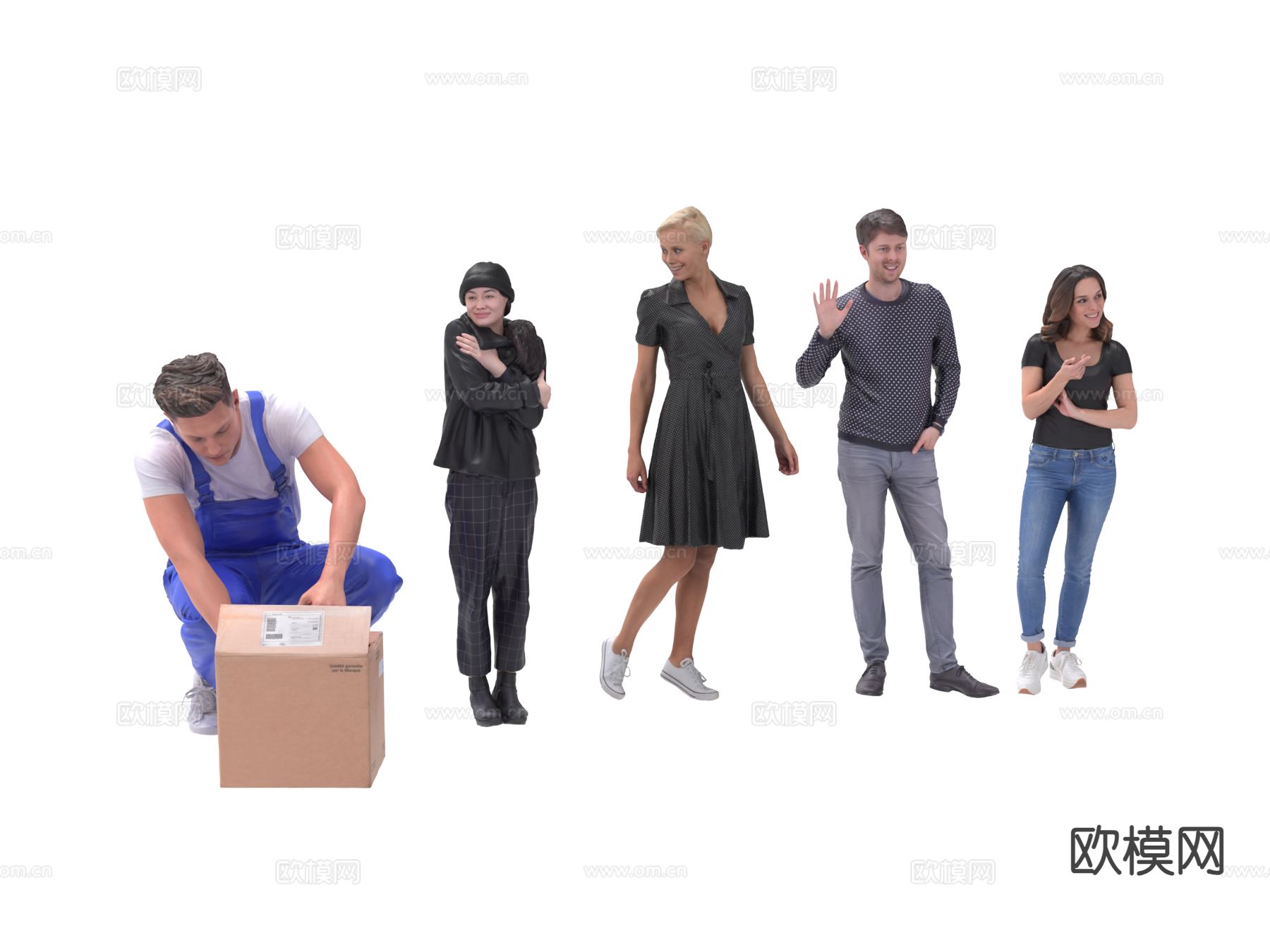 人物 多人su模型下载（渲染图2）