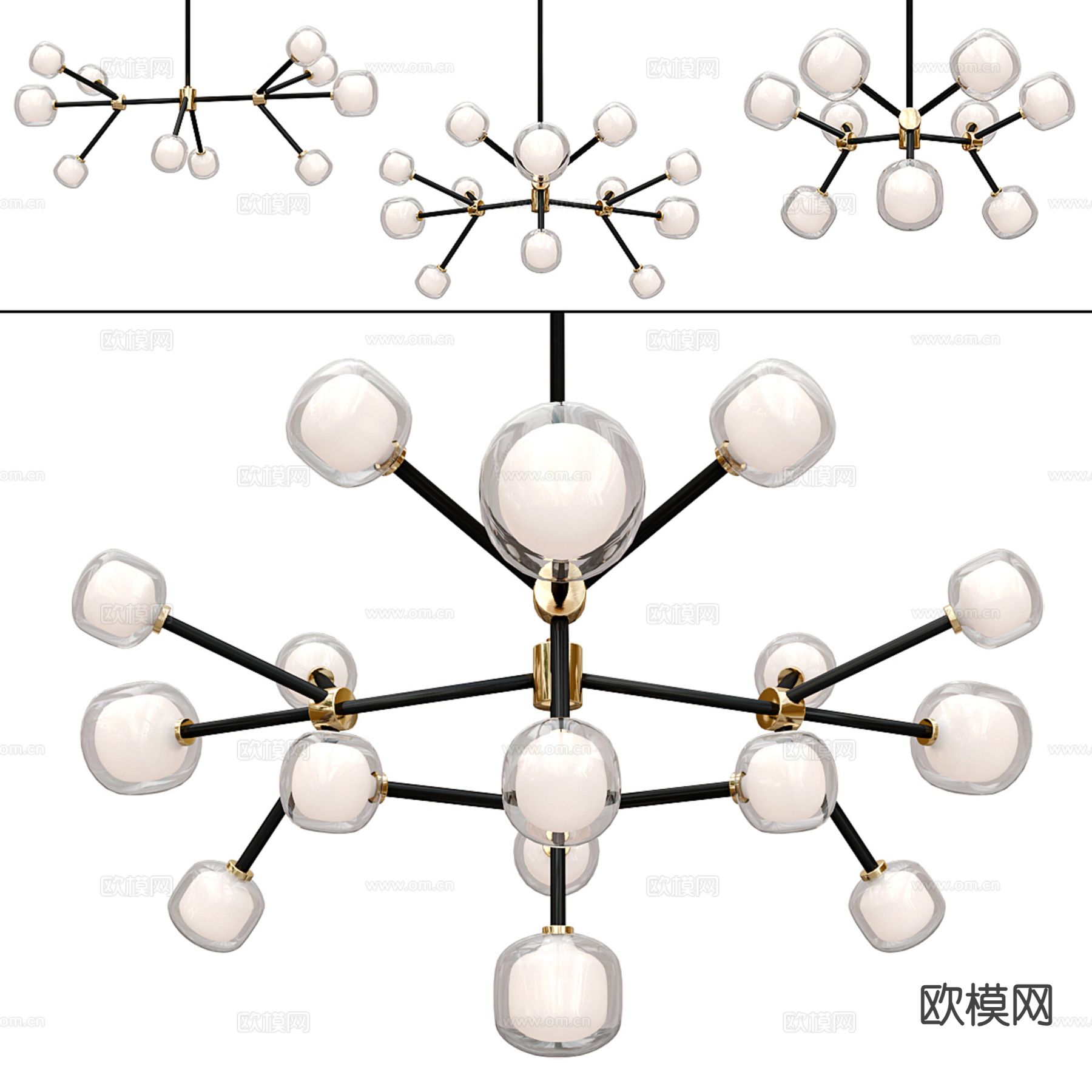 轻奢吊灯 玻璃吊灯3d模型