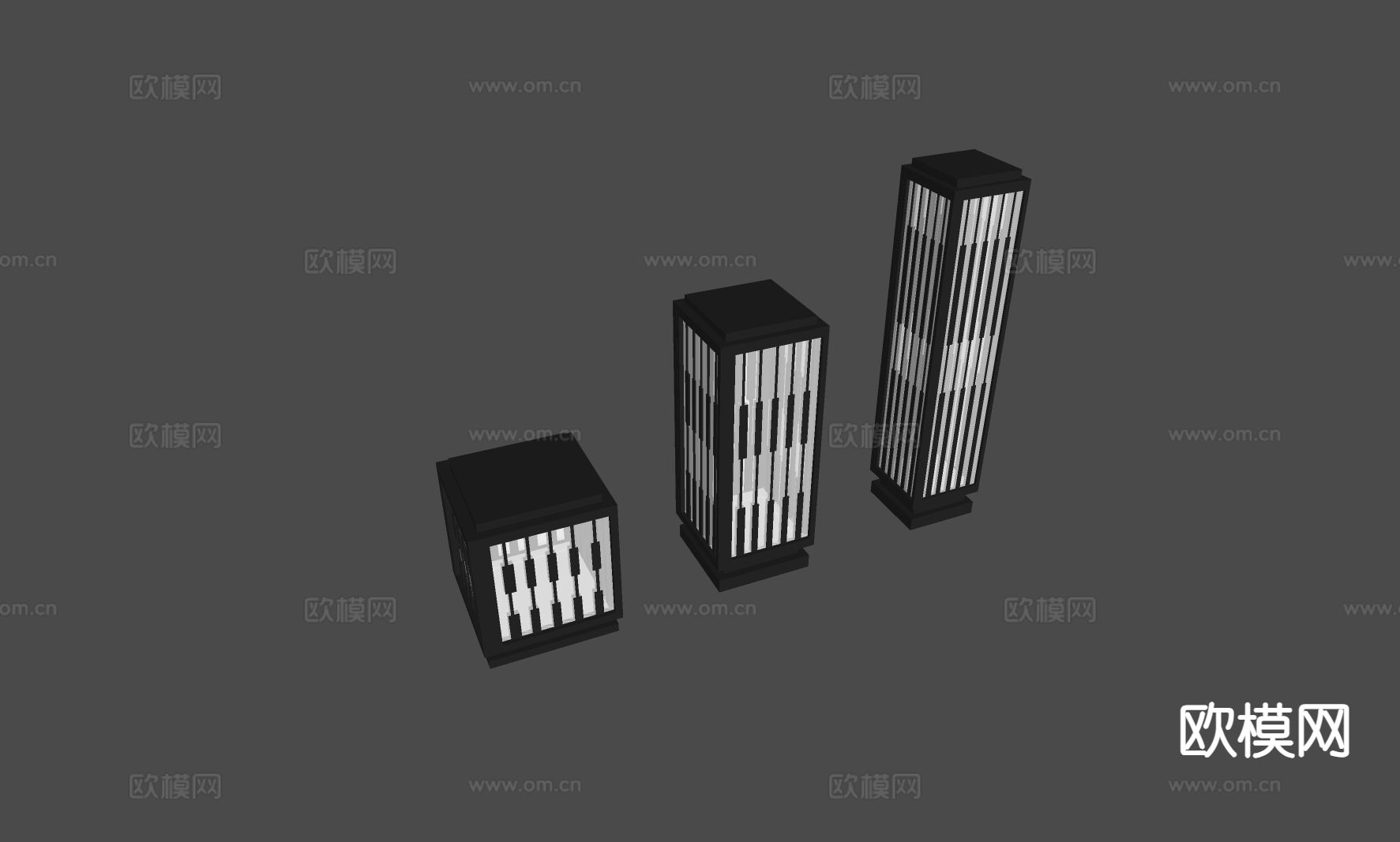 中式景观灯 草坪灯 庭院灯 户外灯su模型下载（渲染图1）
