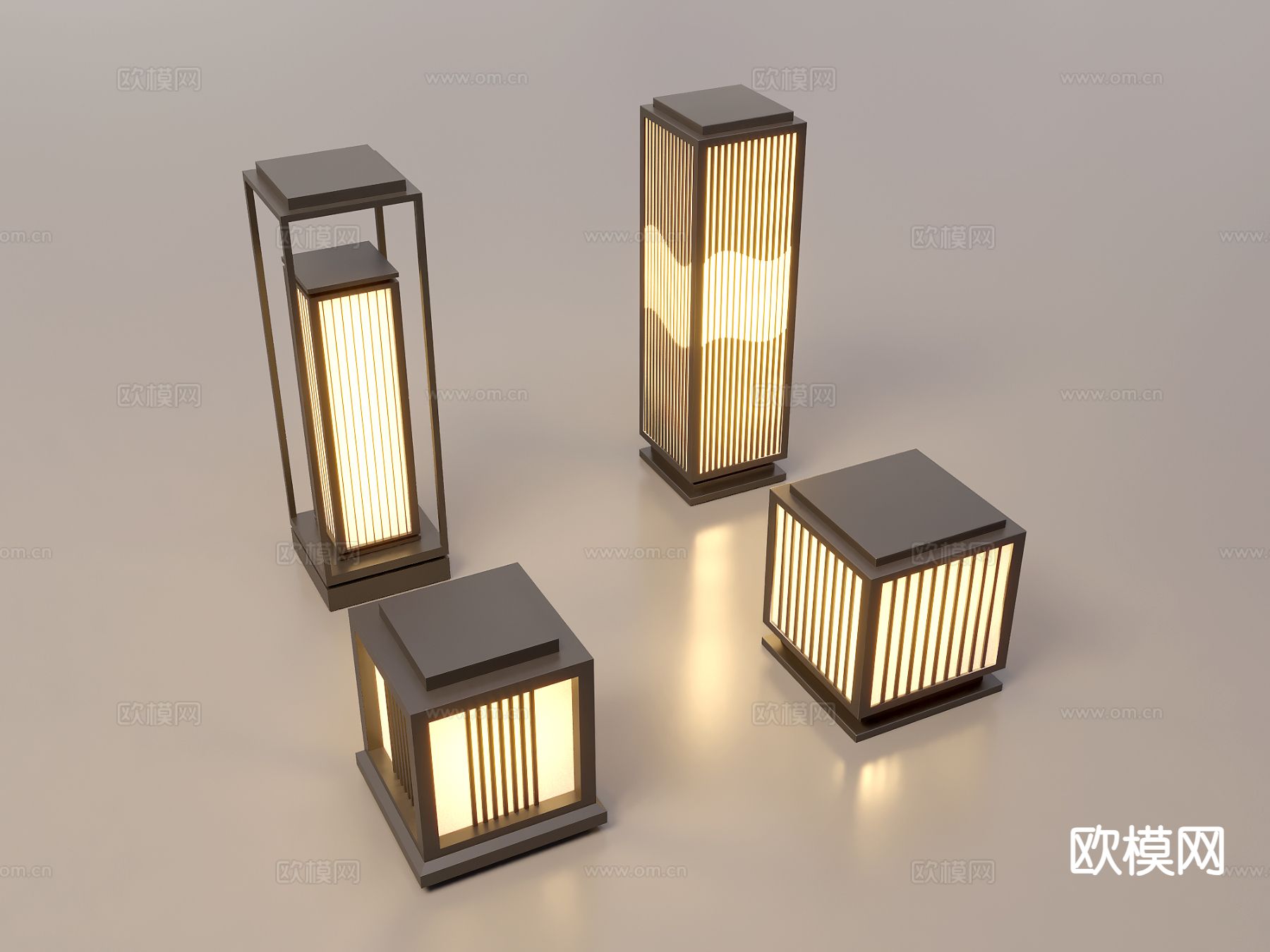 草坪灯 庭院灯 户外灯su模型下载（渲染图2）