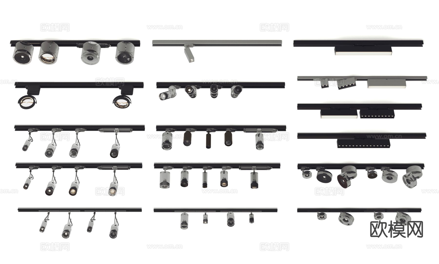 明装筒灯 射灯 轨道灯3d模型