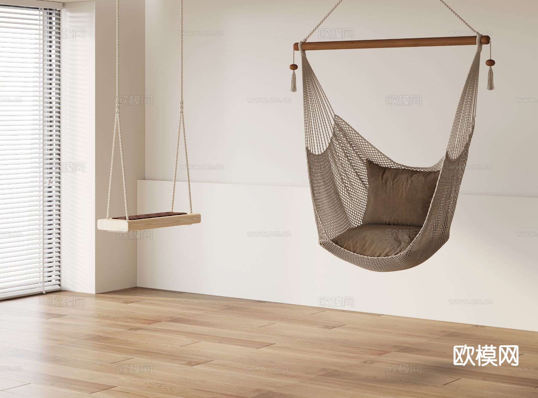 现代休闲吊椅 户外椅 吊椅su模型下载（渲染图2）