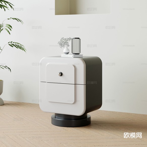 现代床头柜3d模型下载