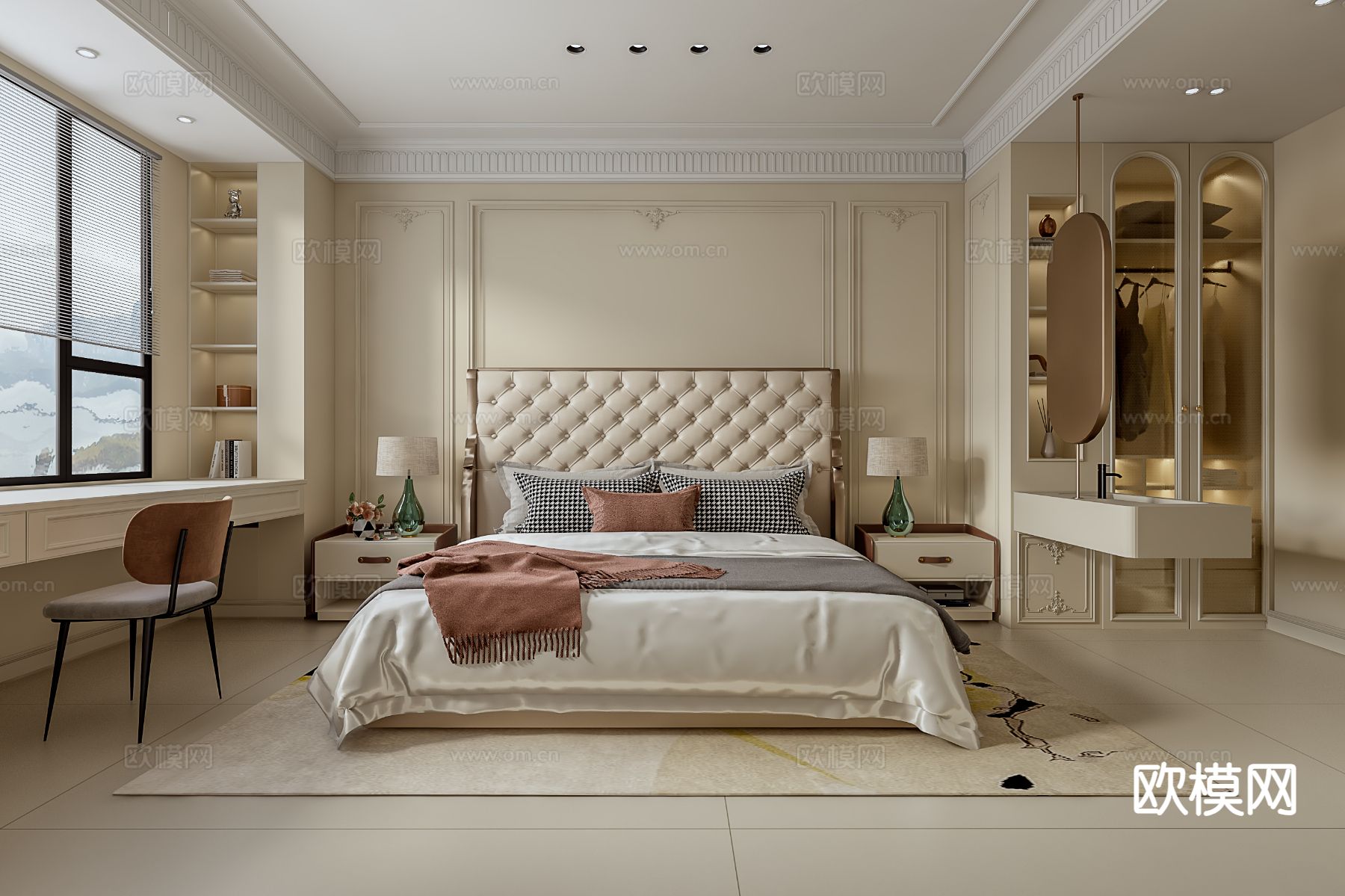 法式卧室 主卧3d模型下载