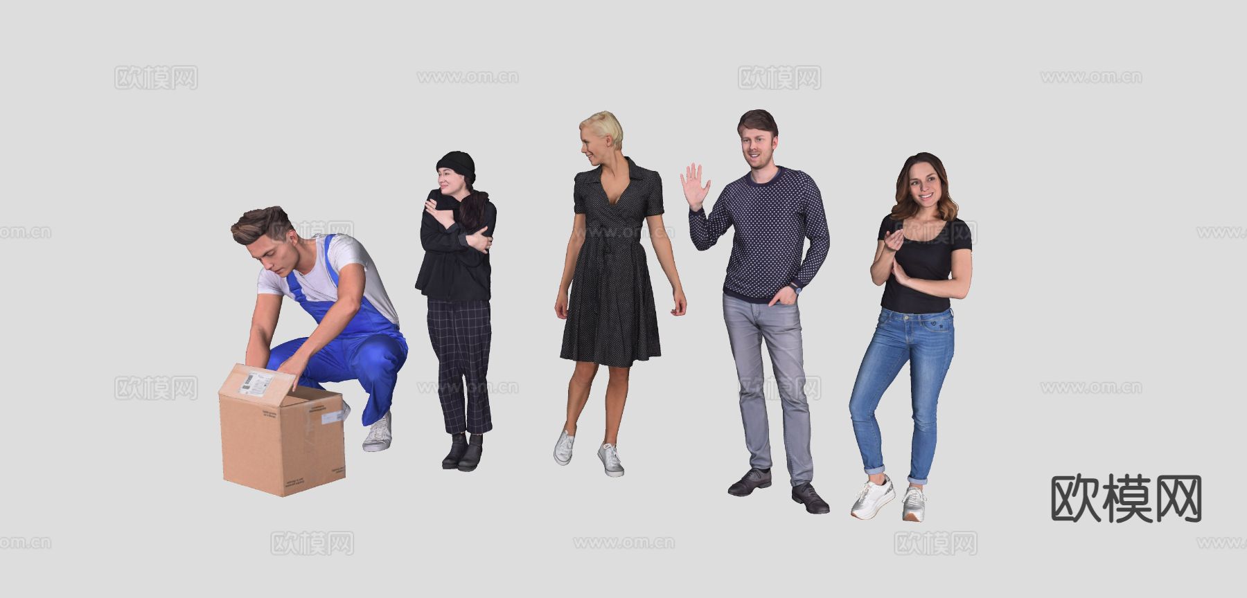 人物 多人su模型下载（渲染图1）