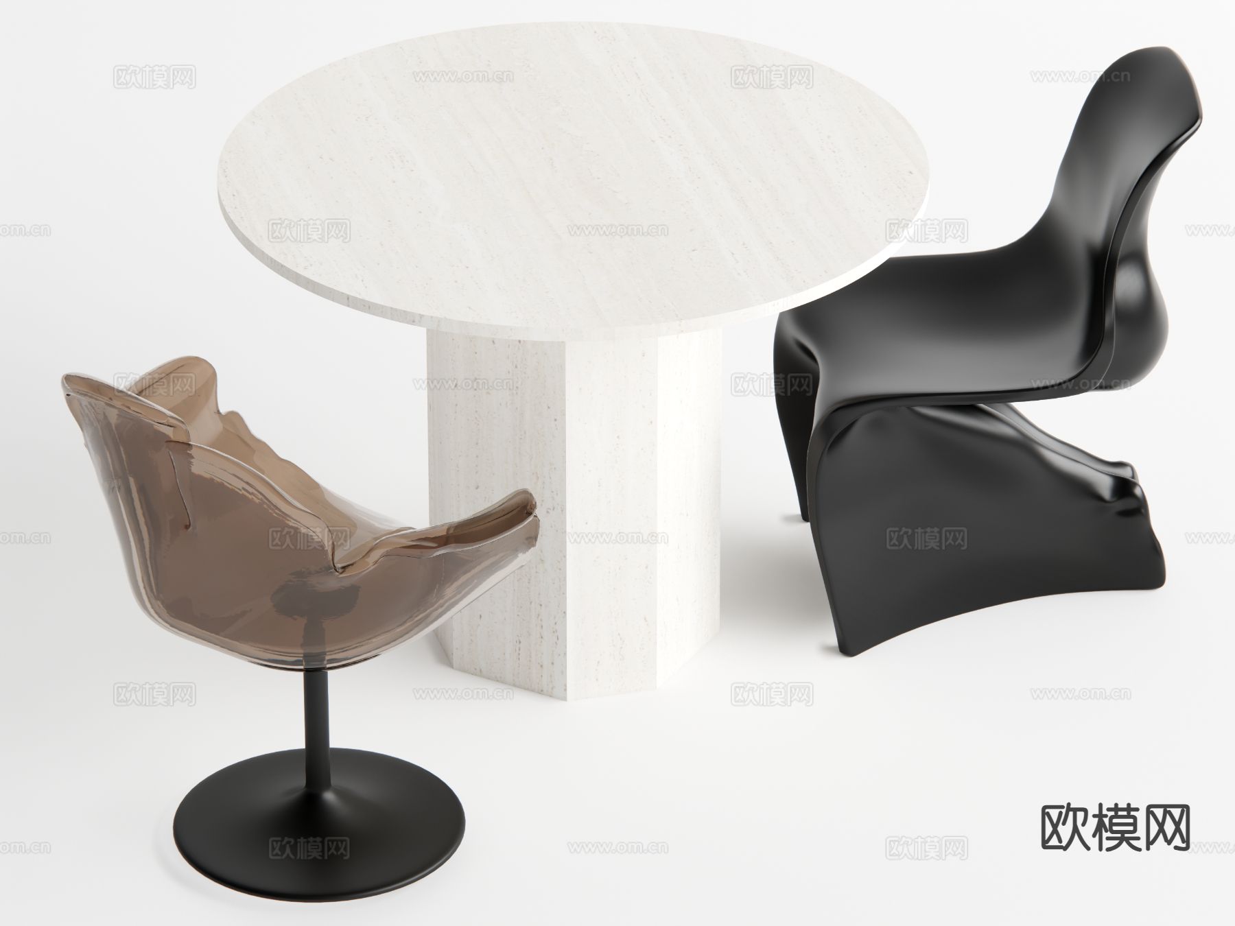 中古风餐桌椅su模型下载（渲染图2）