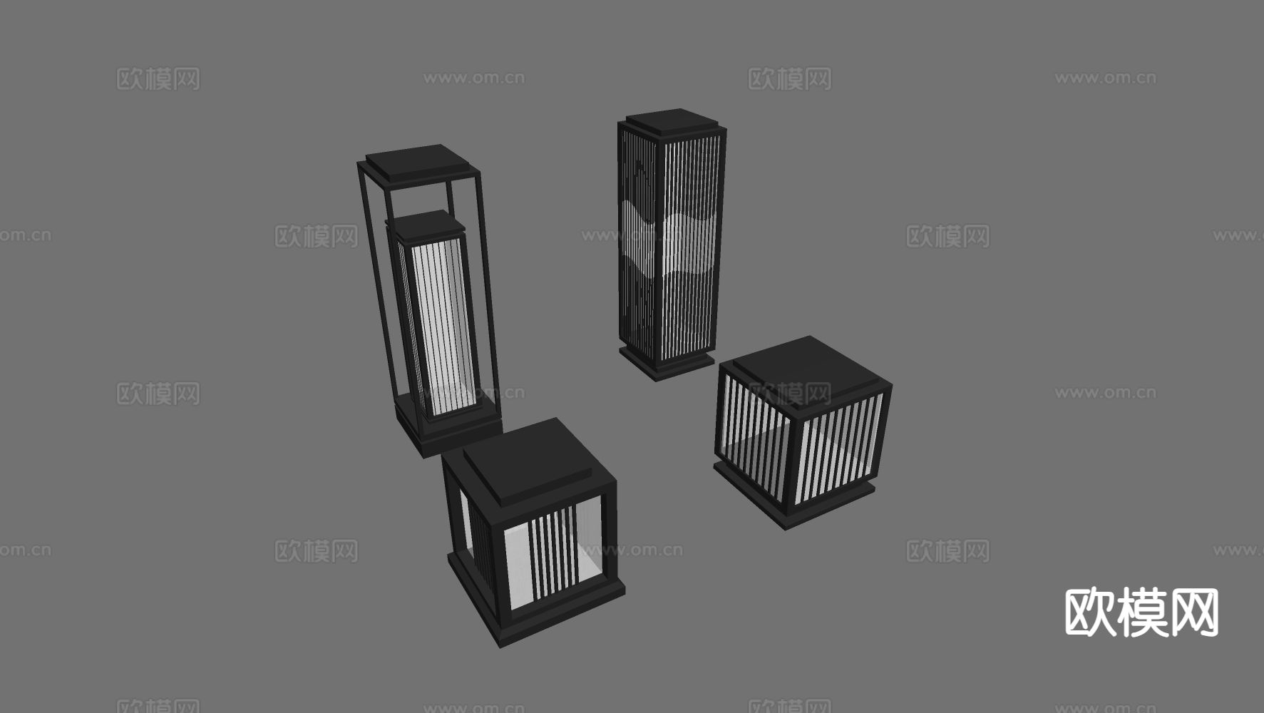 草坪灯 庭院灯 户外灯su模型下载（渲染图1）