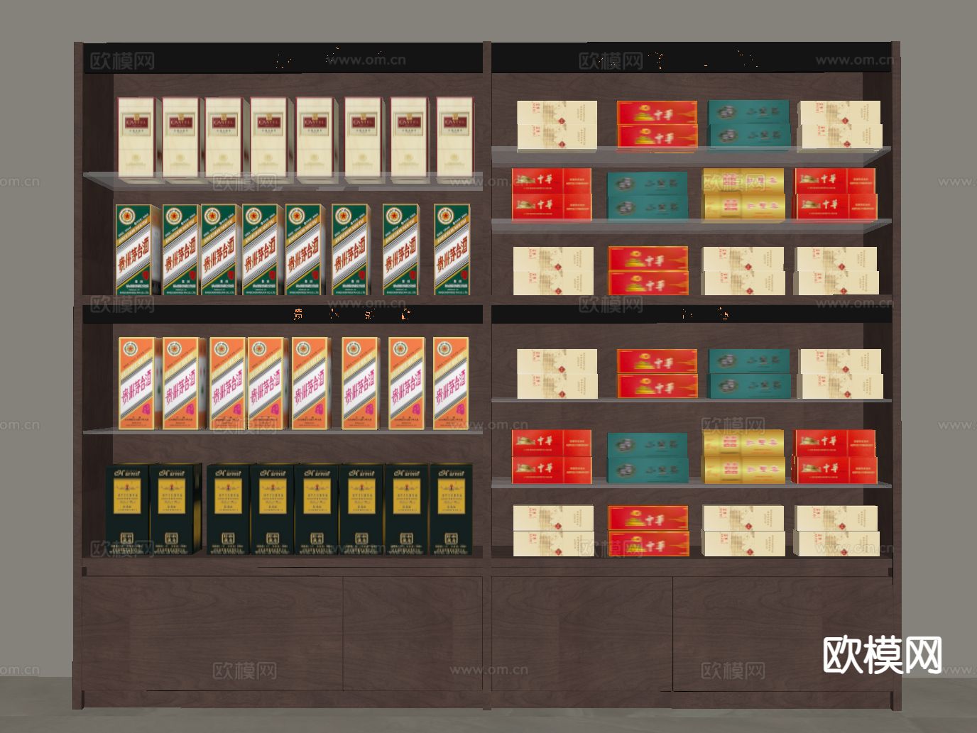 烟酒柜 白酒 烟su模型下载（渲染图1）