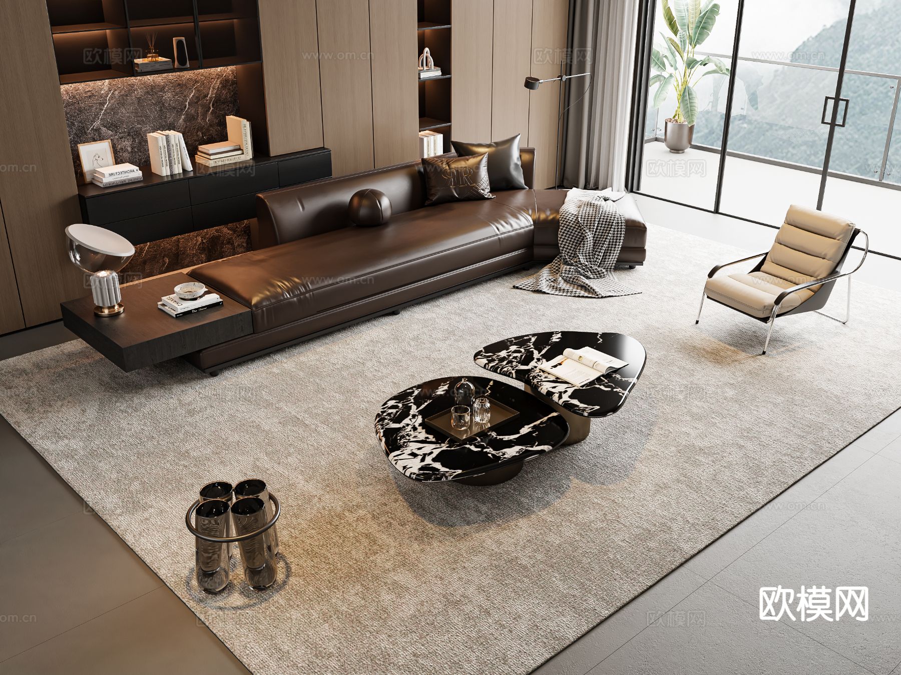 意式组合沙发3d模型下载