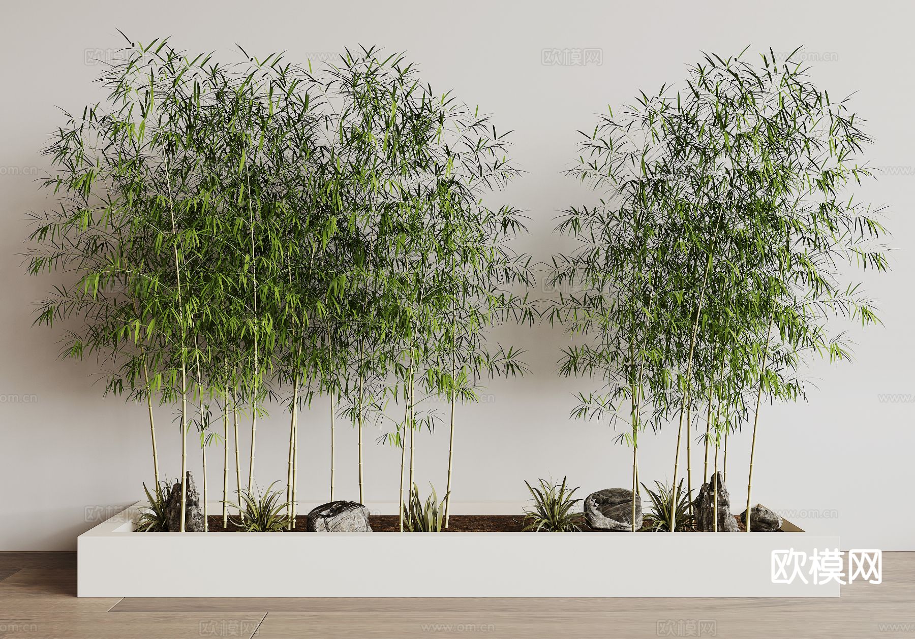 新中式竹子su模型下载（渲染图2）
