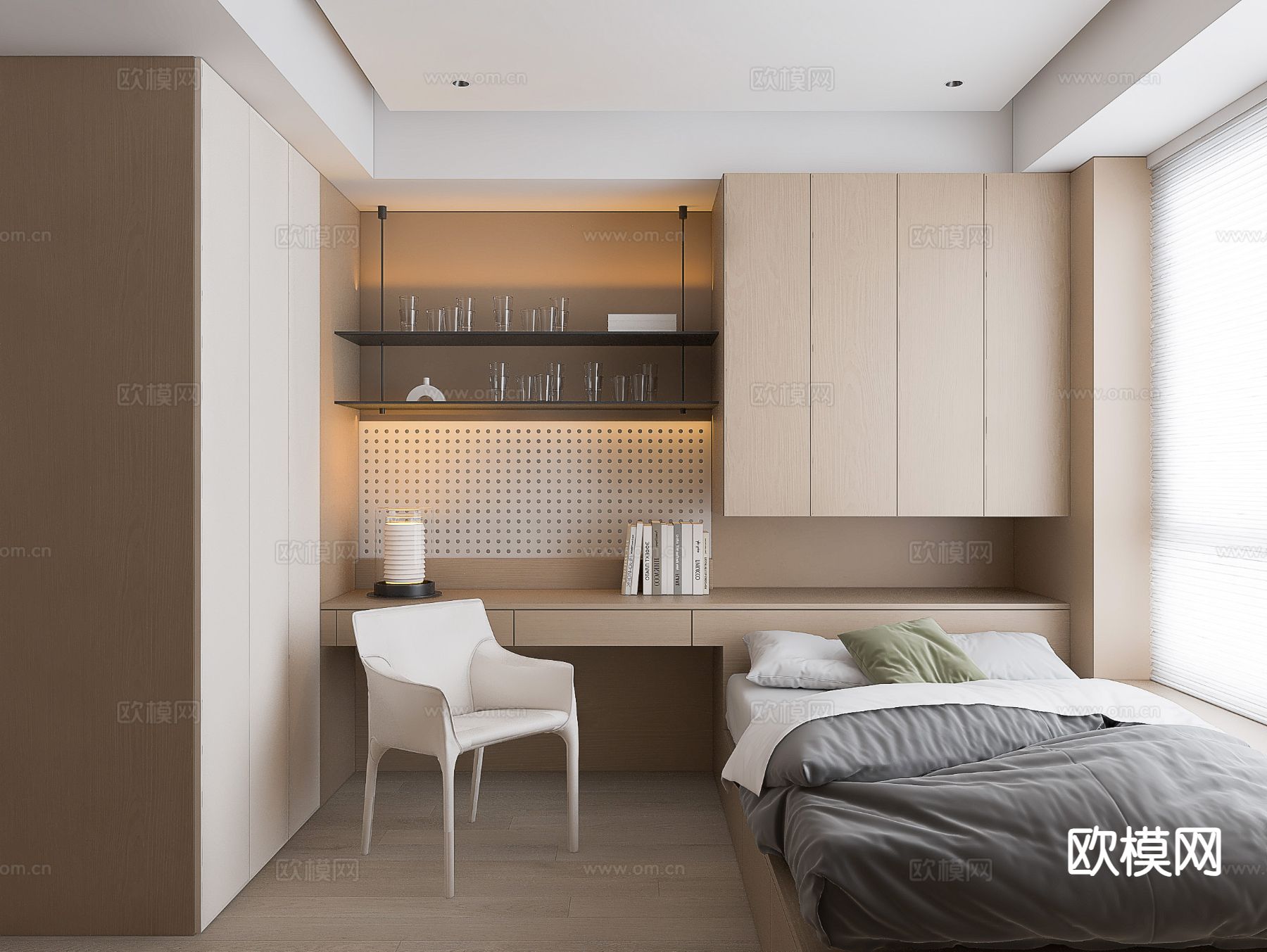 榻榻米卧室 次卧3d模型下载