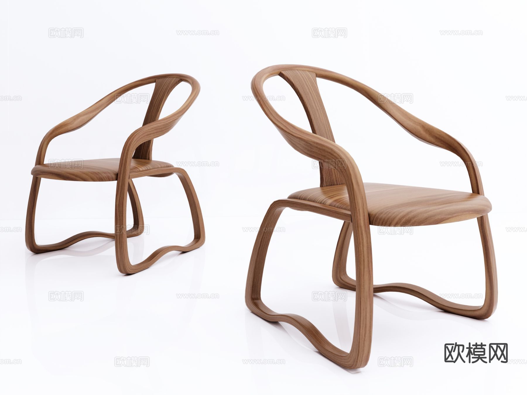 新中式休闲椅su模型下载（渲染图2）