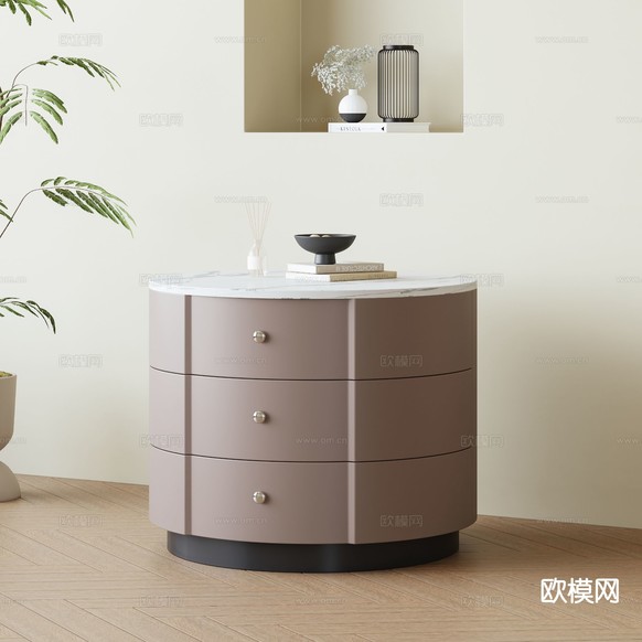 现代床头柜3d模型下载
