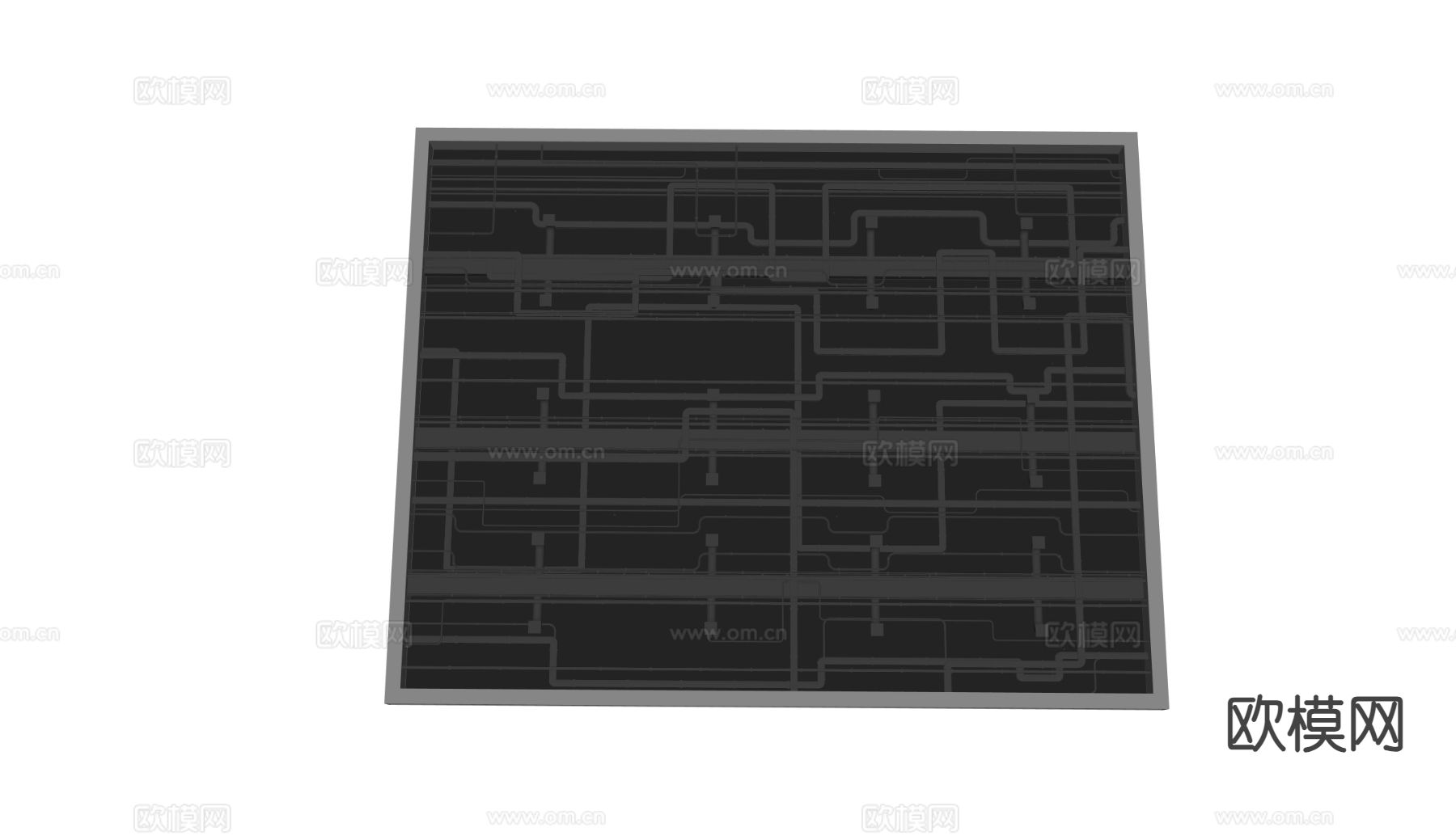 工业风管道吊顶 空调管道su模型下载（渲染图2）
