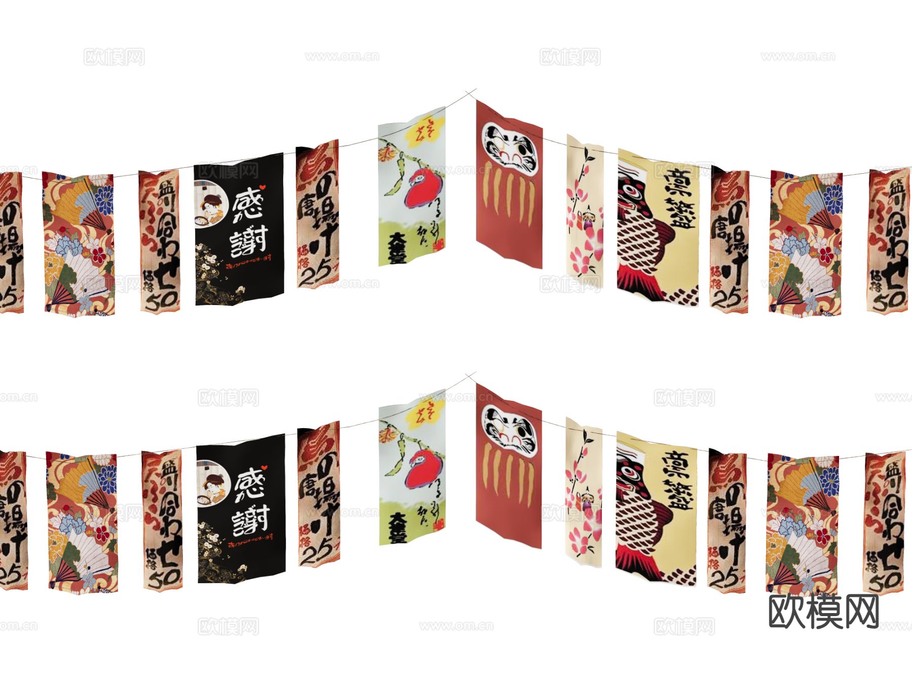 日式挂画 门帘su模型下载（渲染图2）