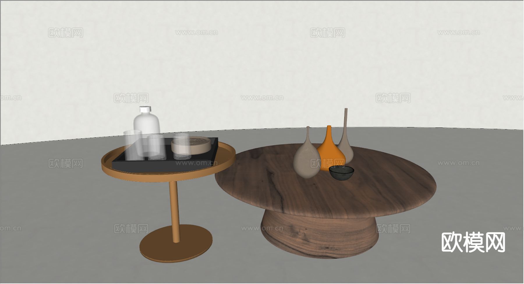 中古茶几su模型下载（渲染图1）