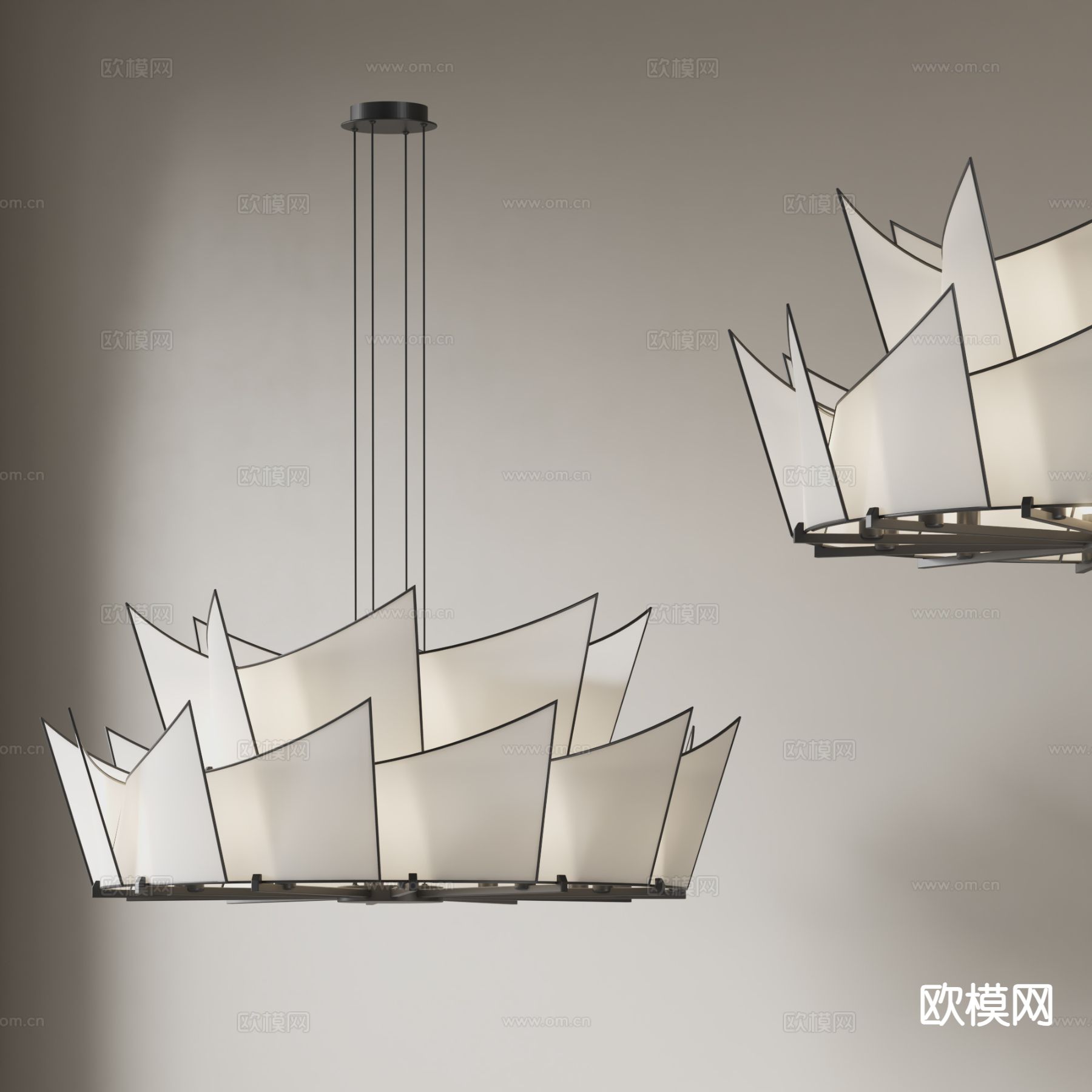 新中式吊灯 禅意吊灯3d模型