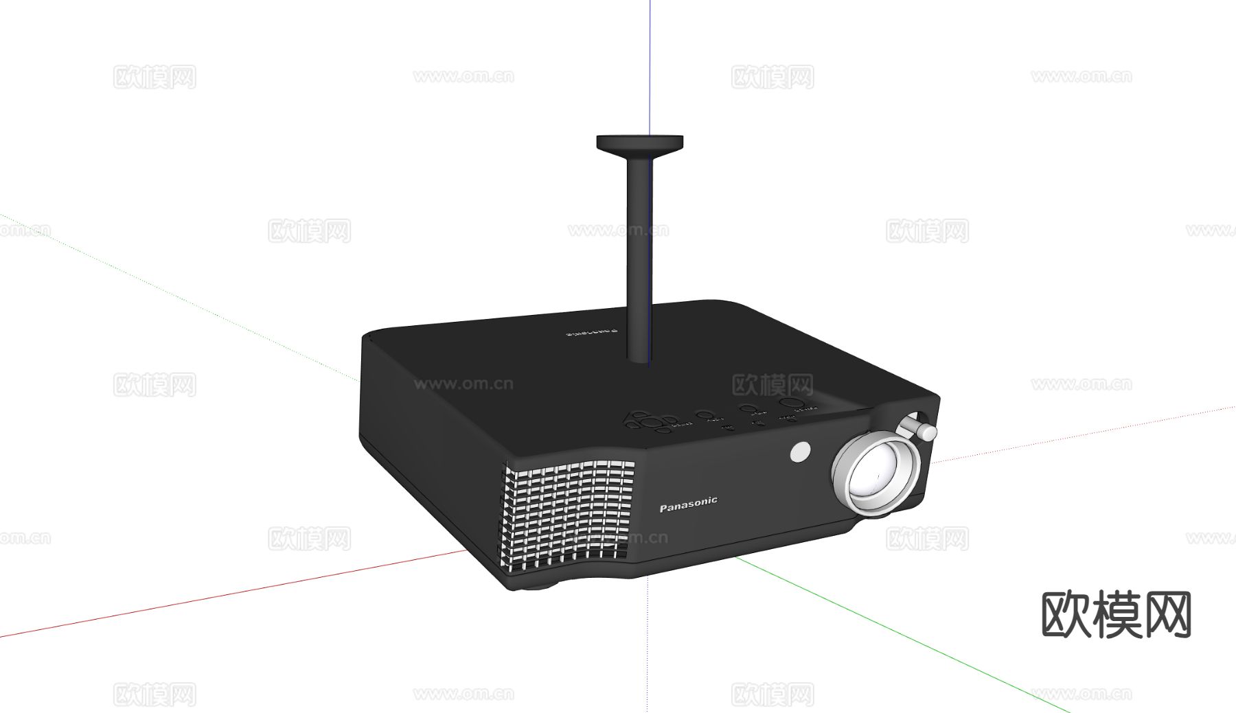 现代投影仪su模型下载（渲染图1）