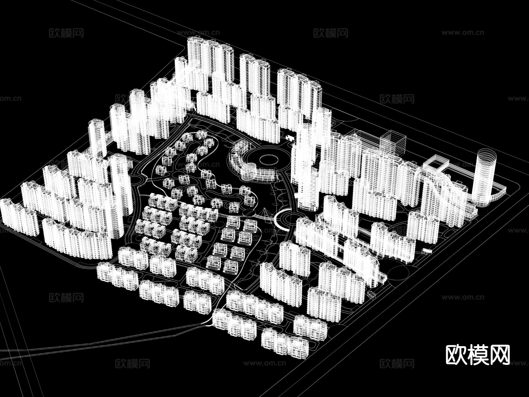 住宅楼鸟瞰3d模型