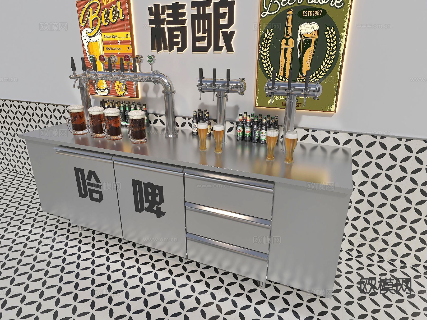 精酿扎啤机 酿酒机 精酿机3d模型