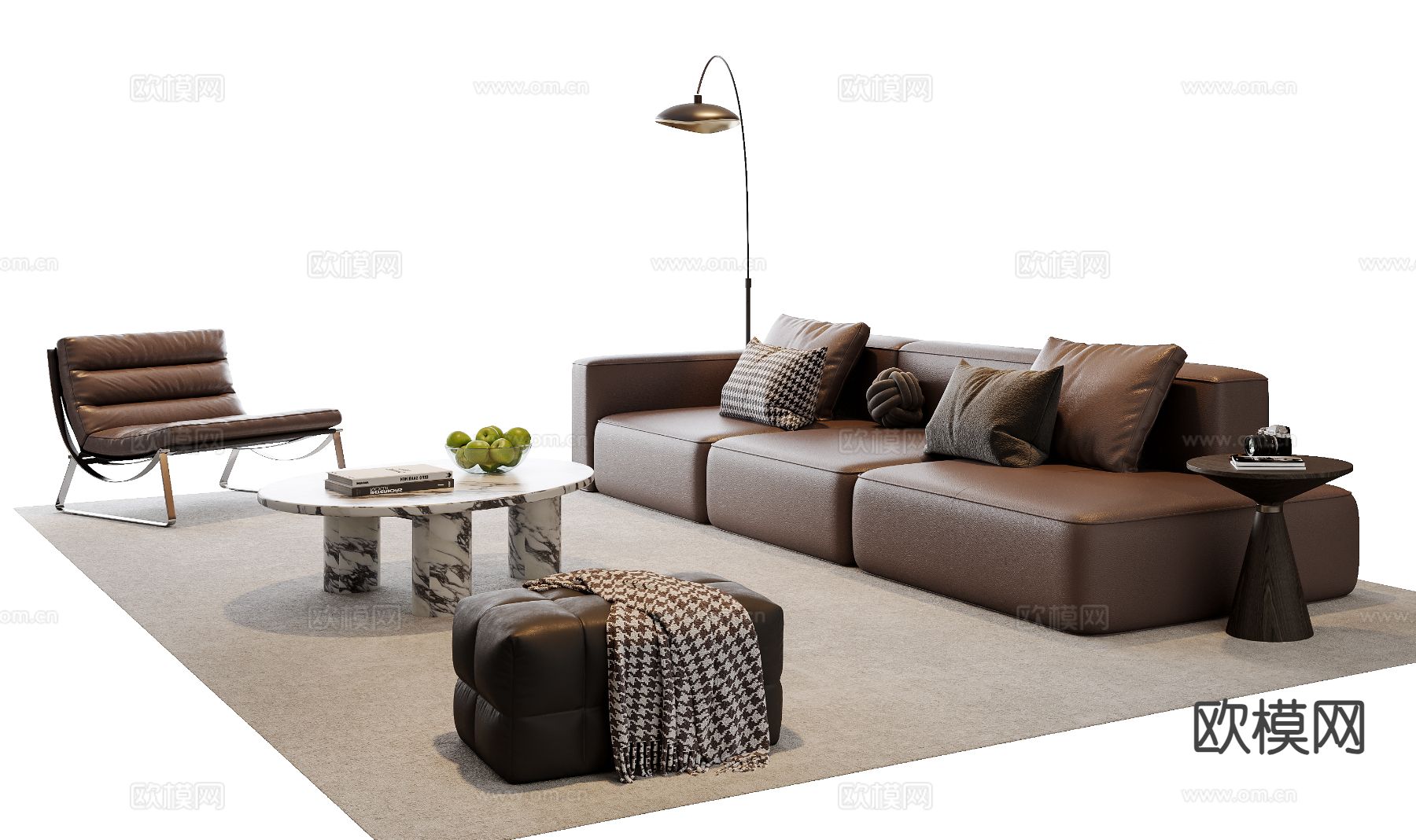 意式组合沙发3d模型下载