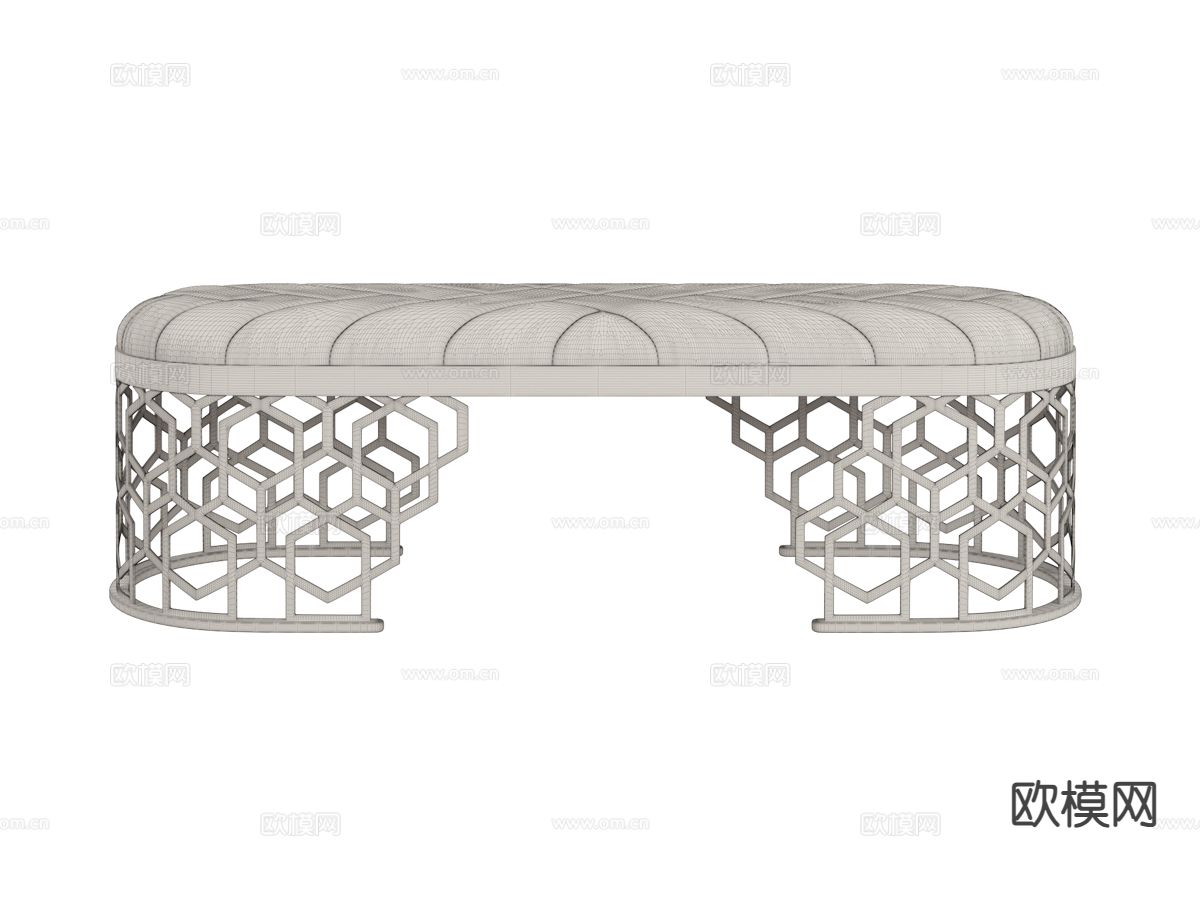 Longhi-Amanda- 简欧脚踏 床尾凳 沙发凳3d模型