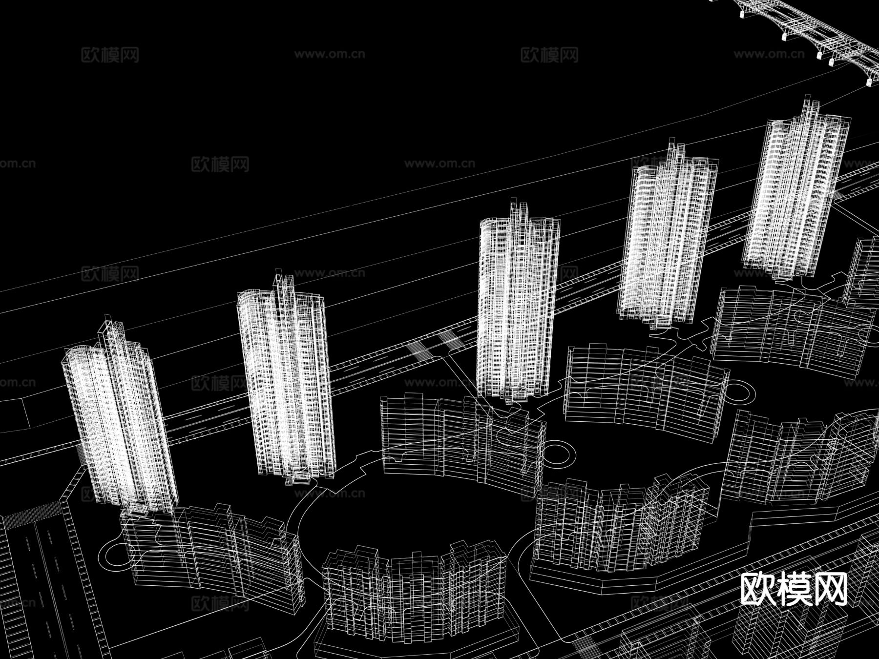 住宅楼鸟瞰3d模型