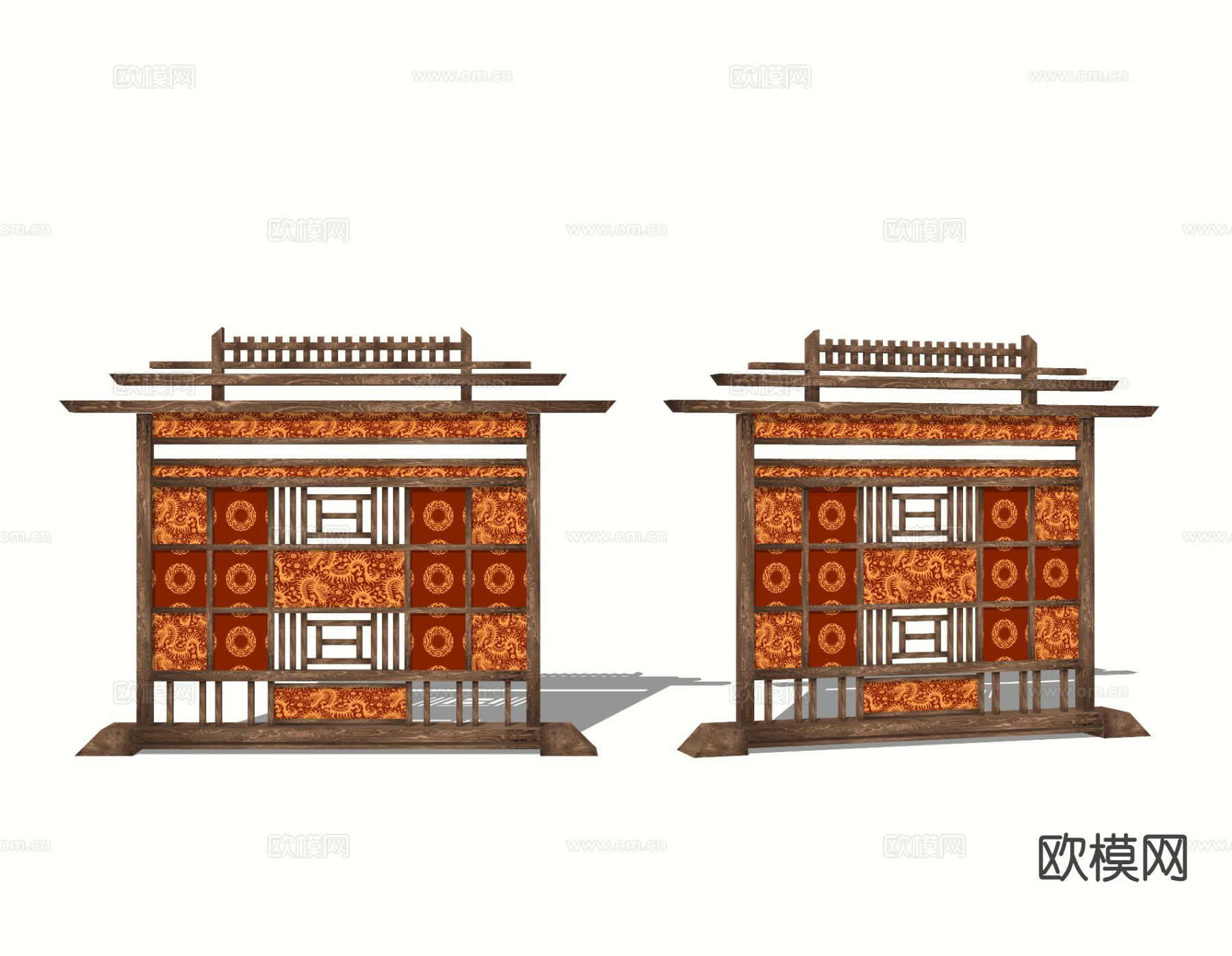 新中式美陈 国风舞台 商场美陈3d模型