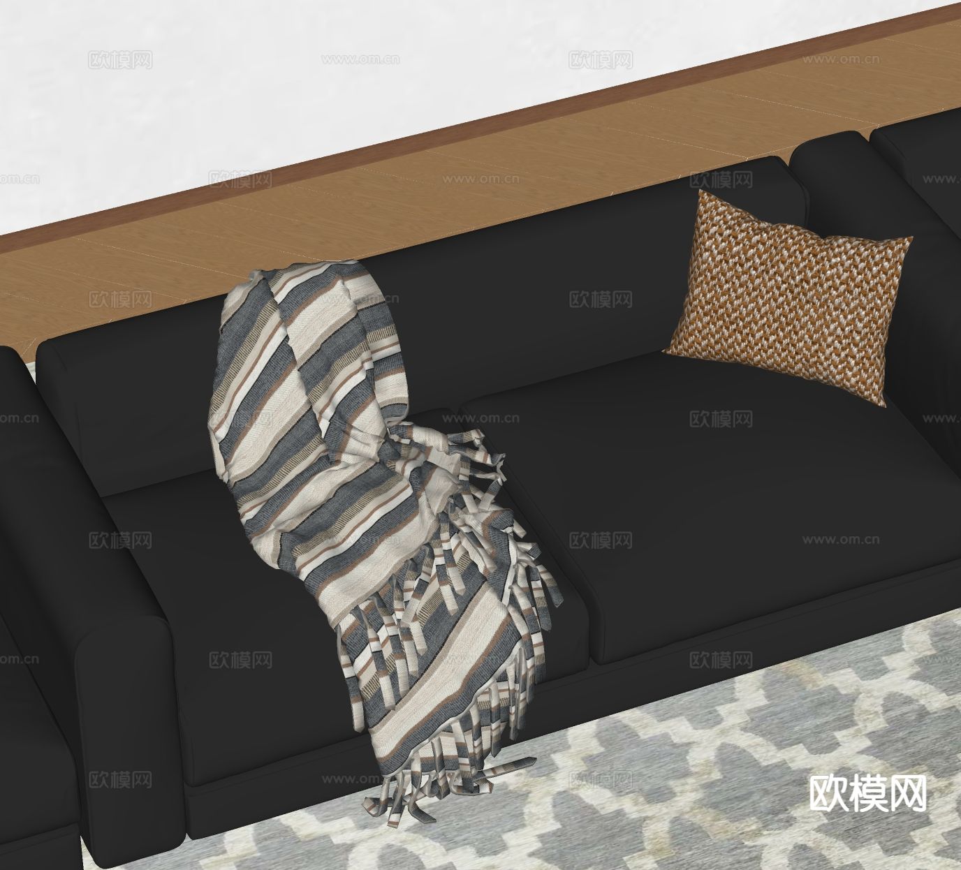 抱枕 沙发靠枕 毛毯su模型下载（渲染图1）