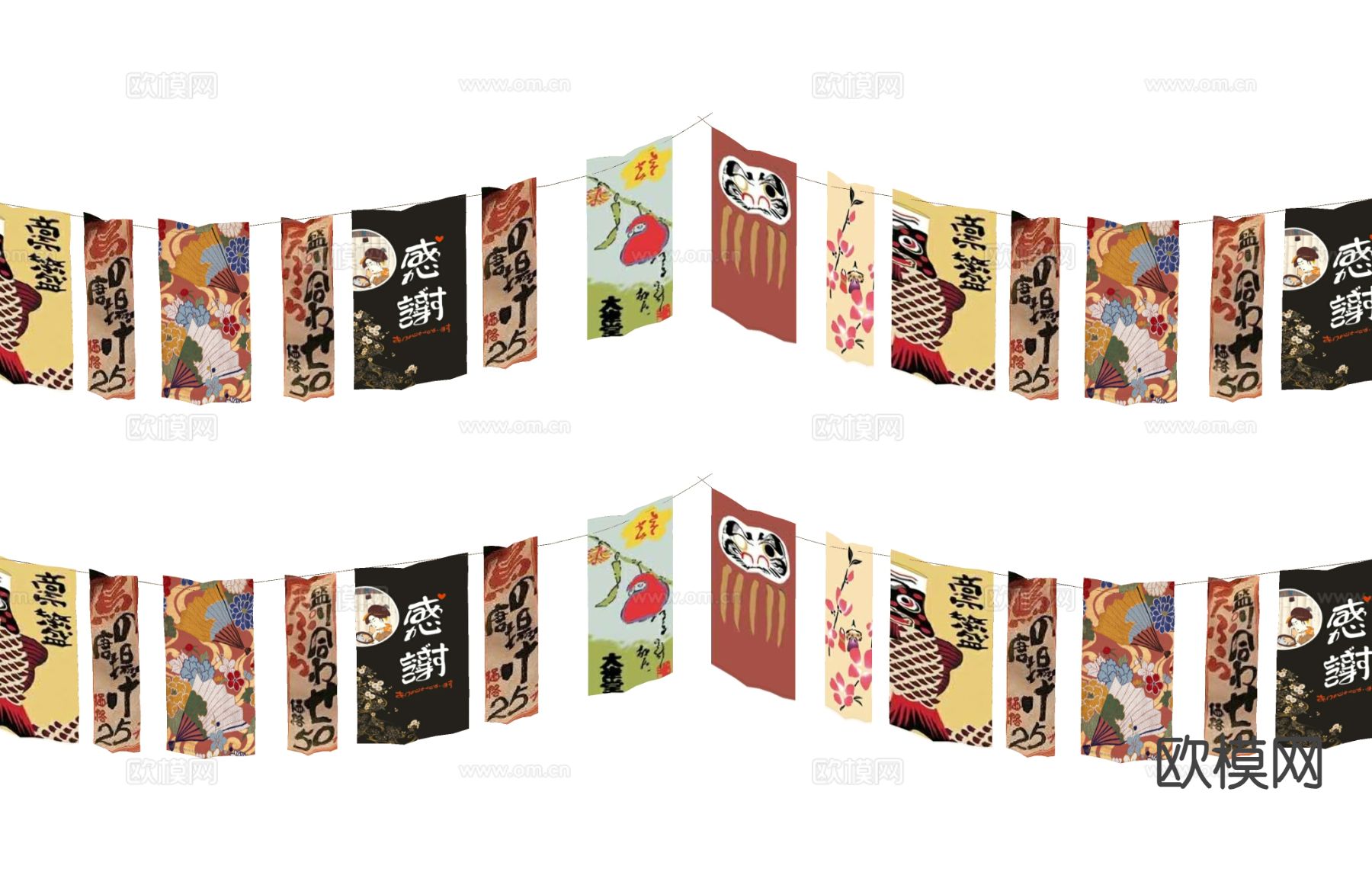 日式挂画 门帘su模型下载（渲染图1）