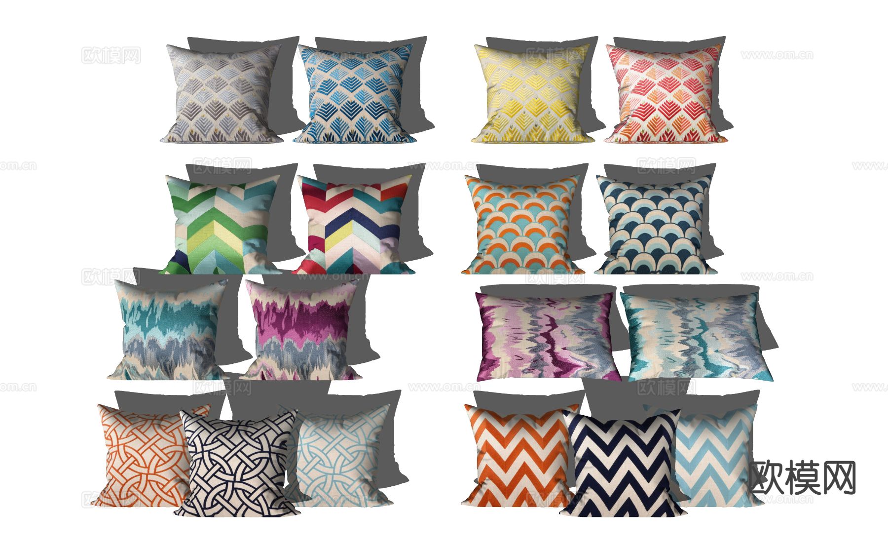 现代沙发抱枕 靠枕 枕头抱枕su模型下载（渲染图2）