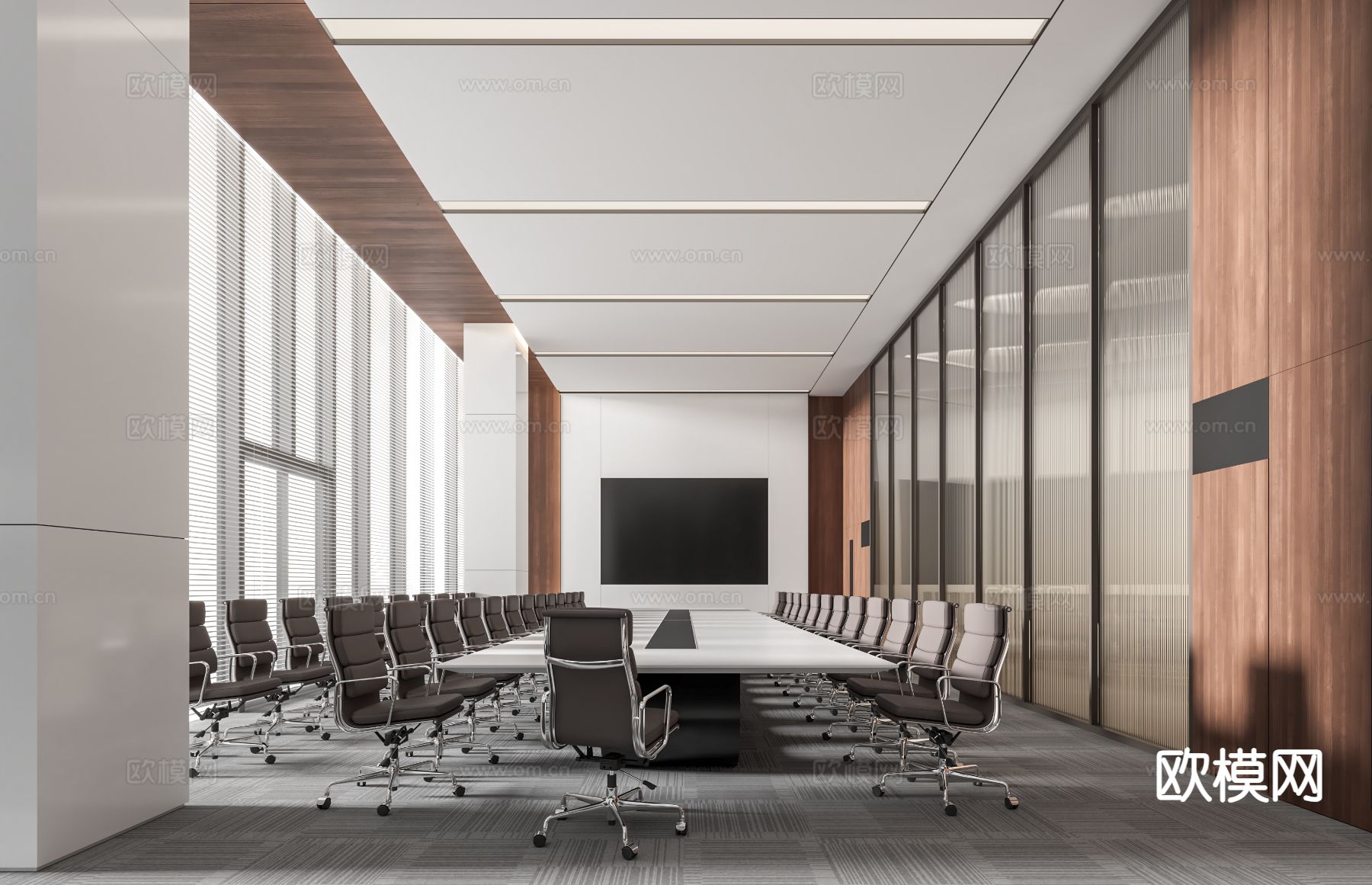现代会议室3d模型下载