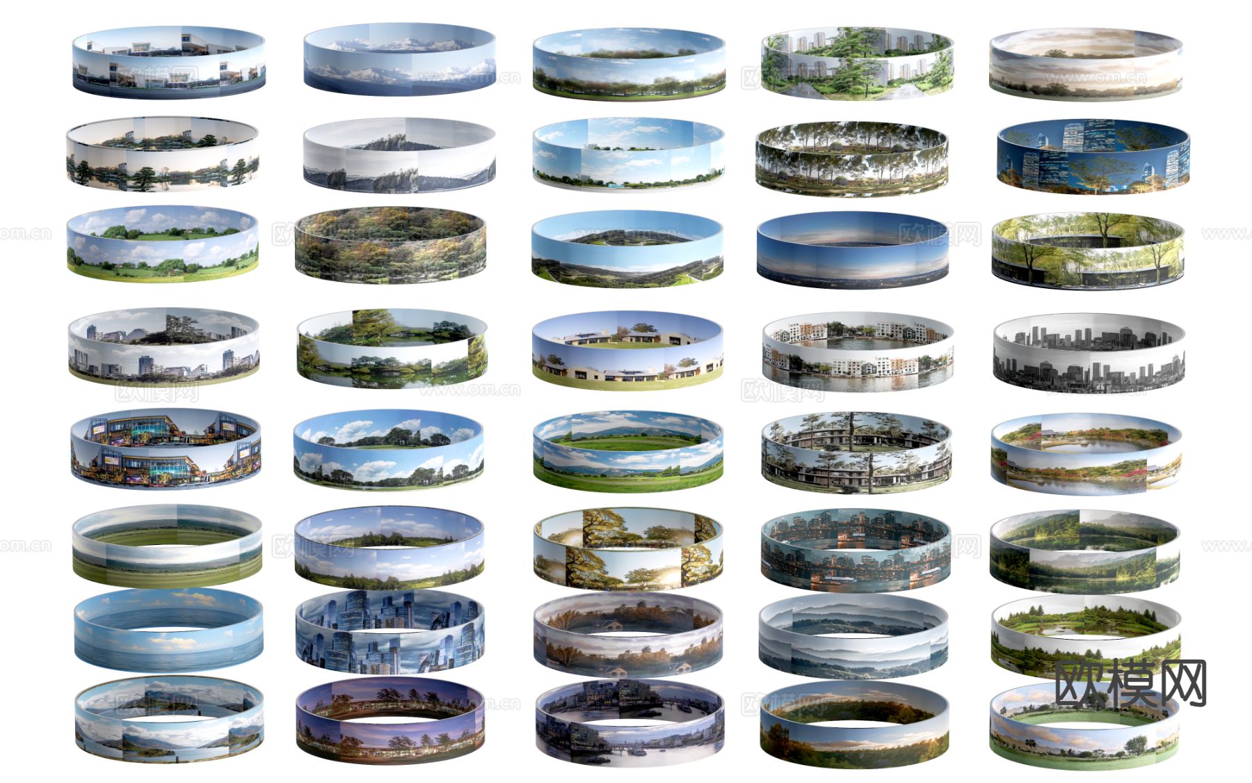 环绕背景 城市背景su模型下载（渲染图2）