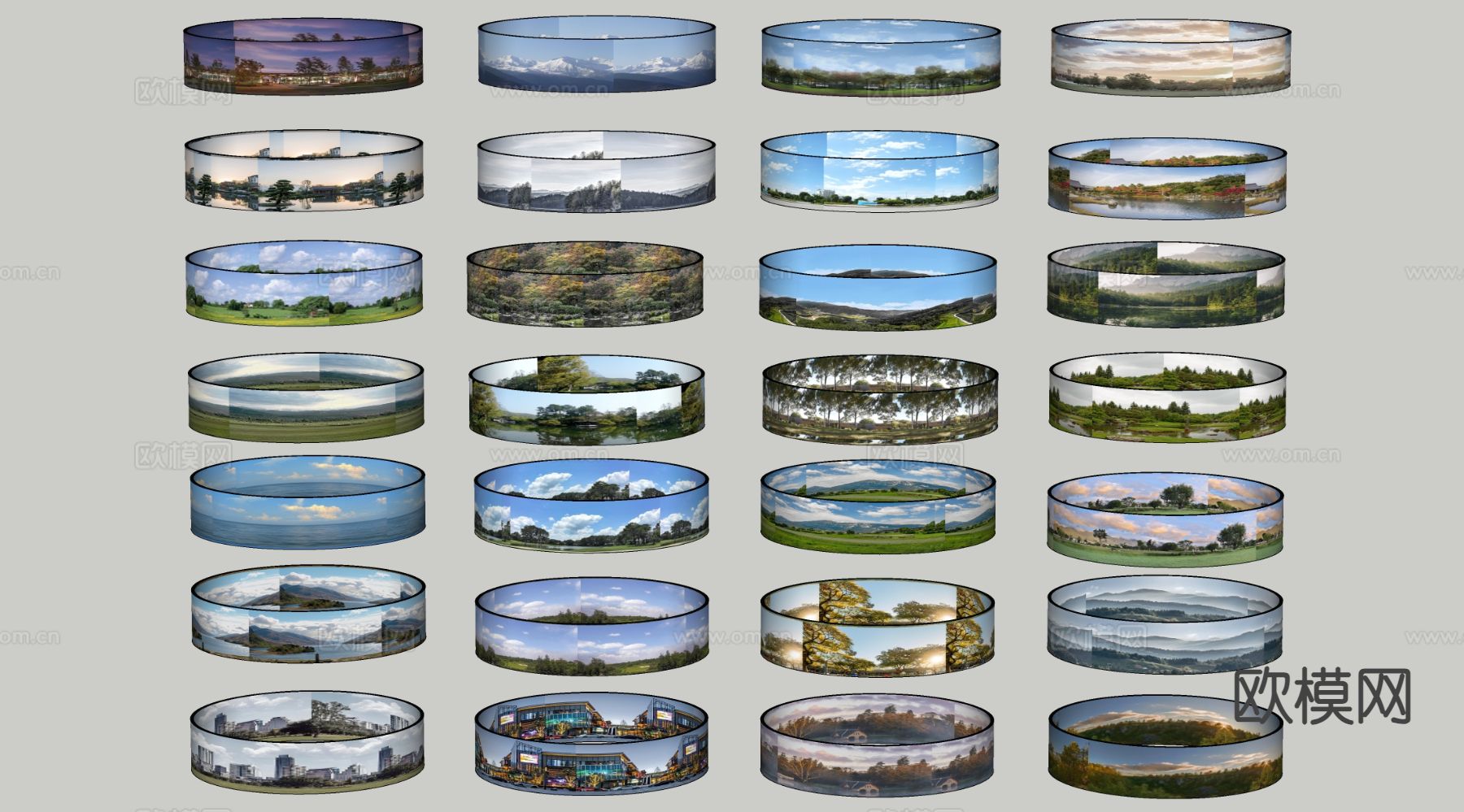 环绕背景 城市背景su模型下载（渲染图1）