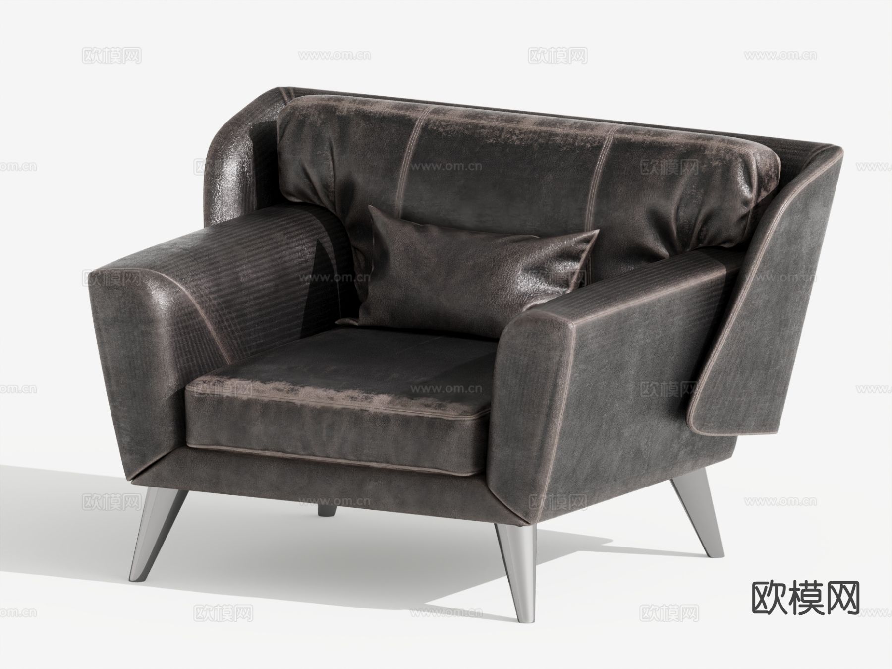 现代单人沙发 皮沙发3d模型下载