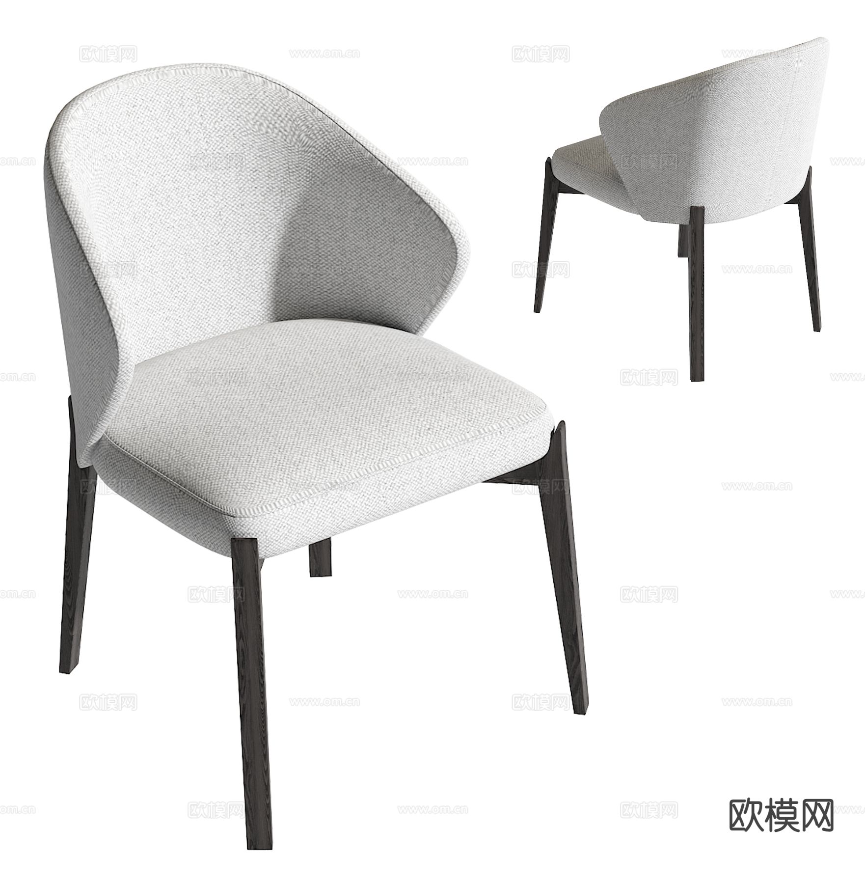 Minotti 现代椅子 餐椅3d模型下载