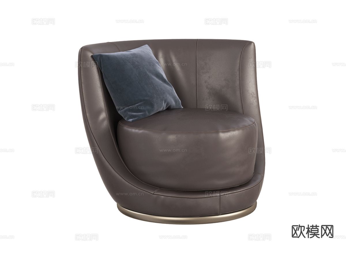 Longhi-Laurent- 单人沙发 皮革沙发3d模型下载（渲染图1）