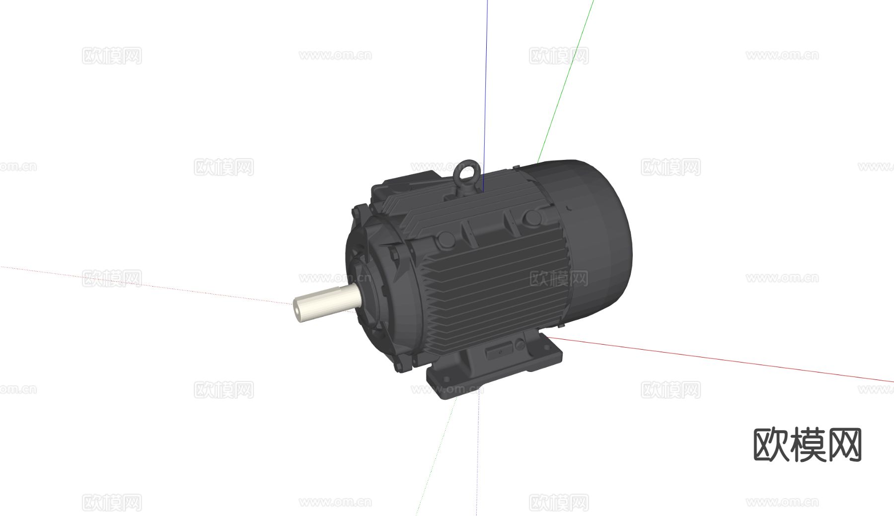 马达交流电机 减速机su模型下载（渲染图1）