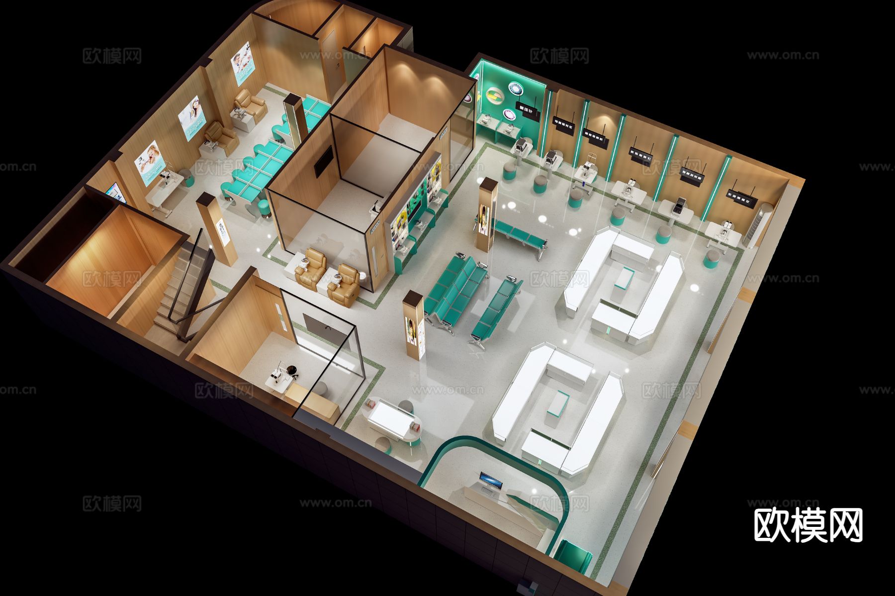 现代医院 眼科诊所3d模型