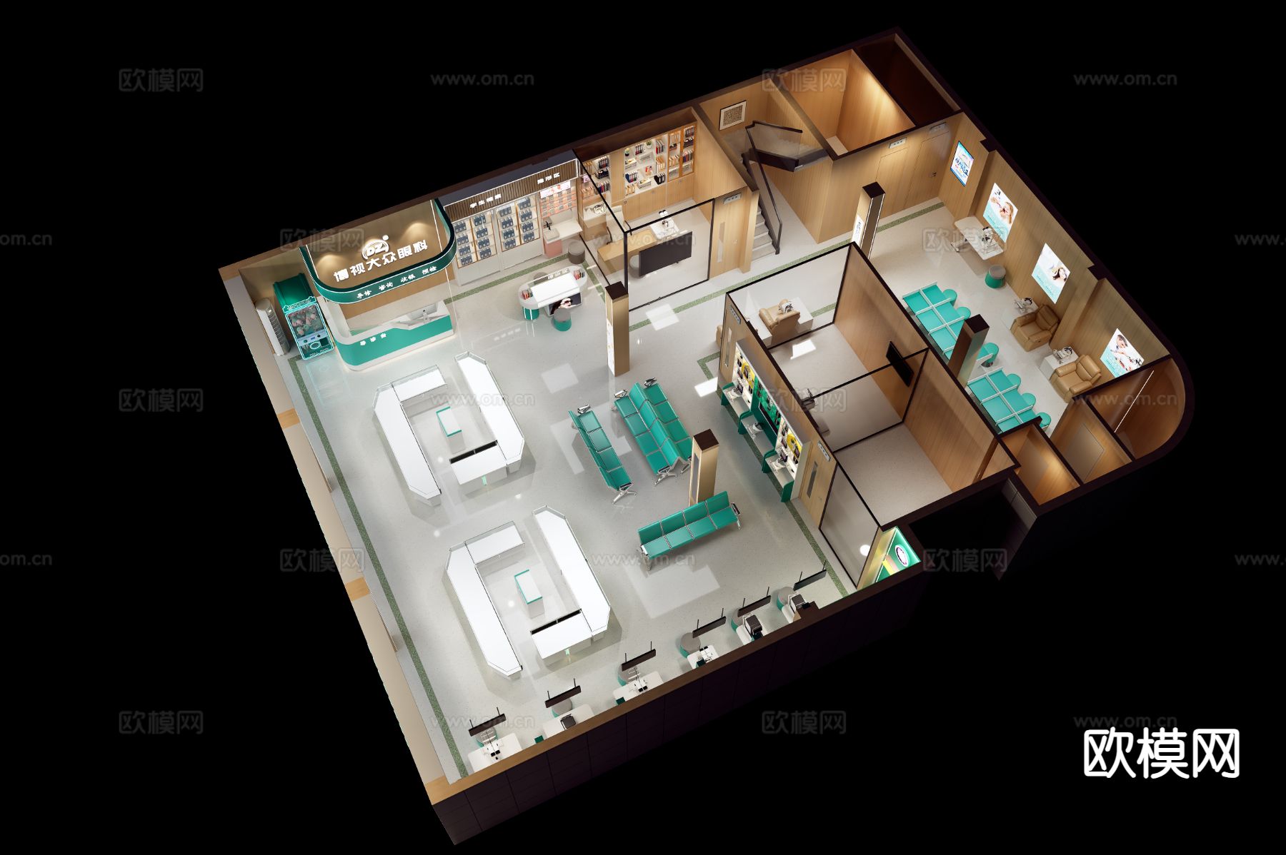 现代医院 眼科诊所3d模型