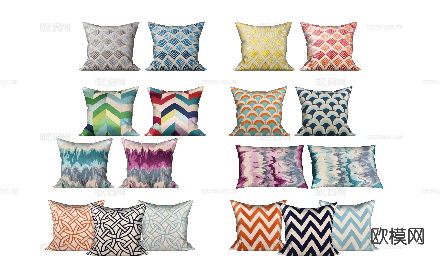 现代沙发抱枕 靠枕 枕头抱枕su模型下载（渲染图1）