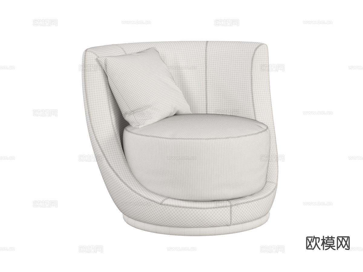 Longhi-Laurent- 单人沙发 皮革沙发3d模型下载（渲染图2）