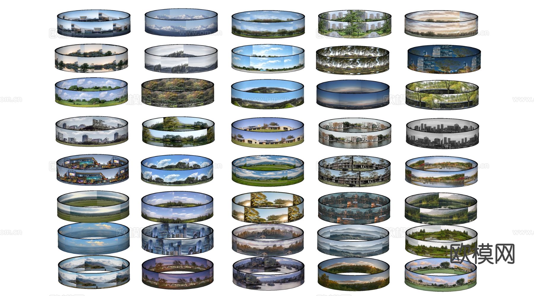 环绕背景 城市背景su模型下载（渲染图1）