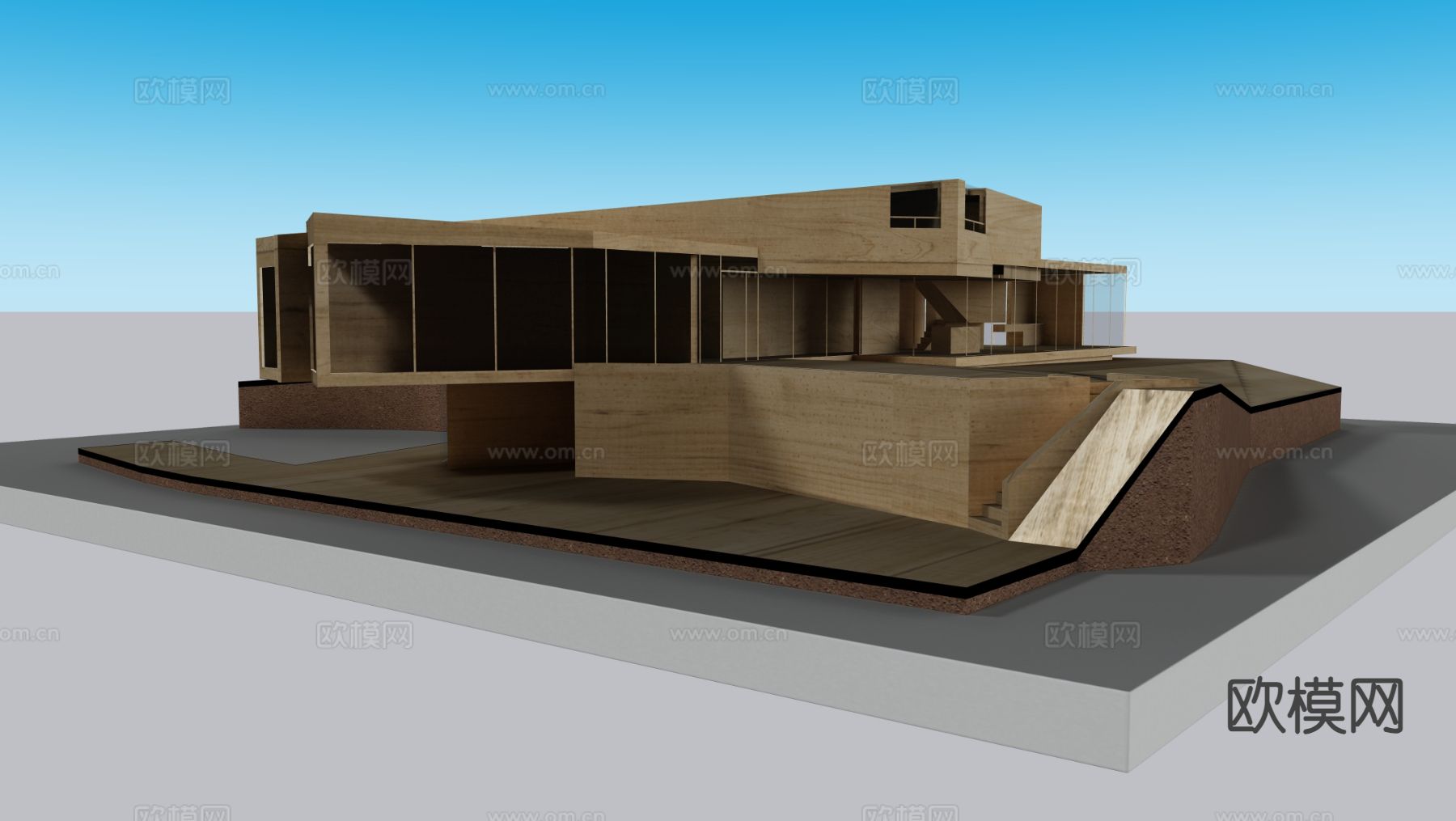 会所别墅su模型下载（渲染图1）