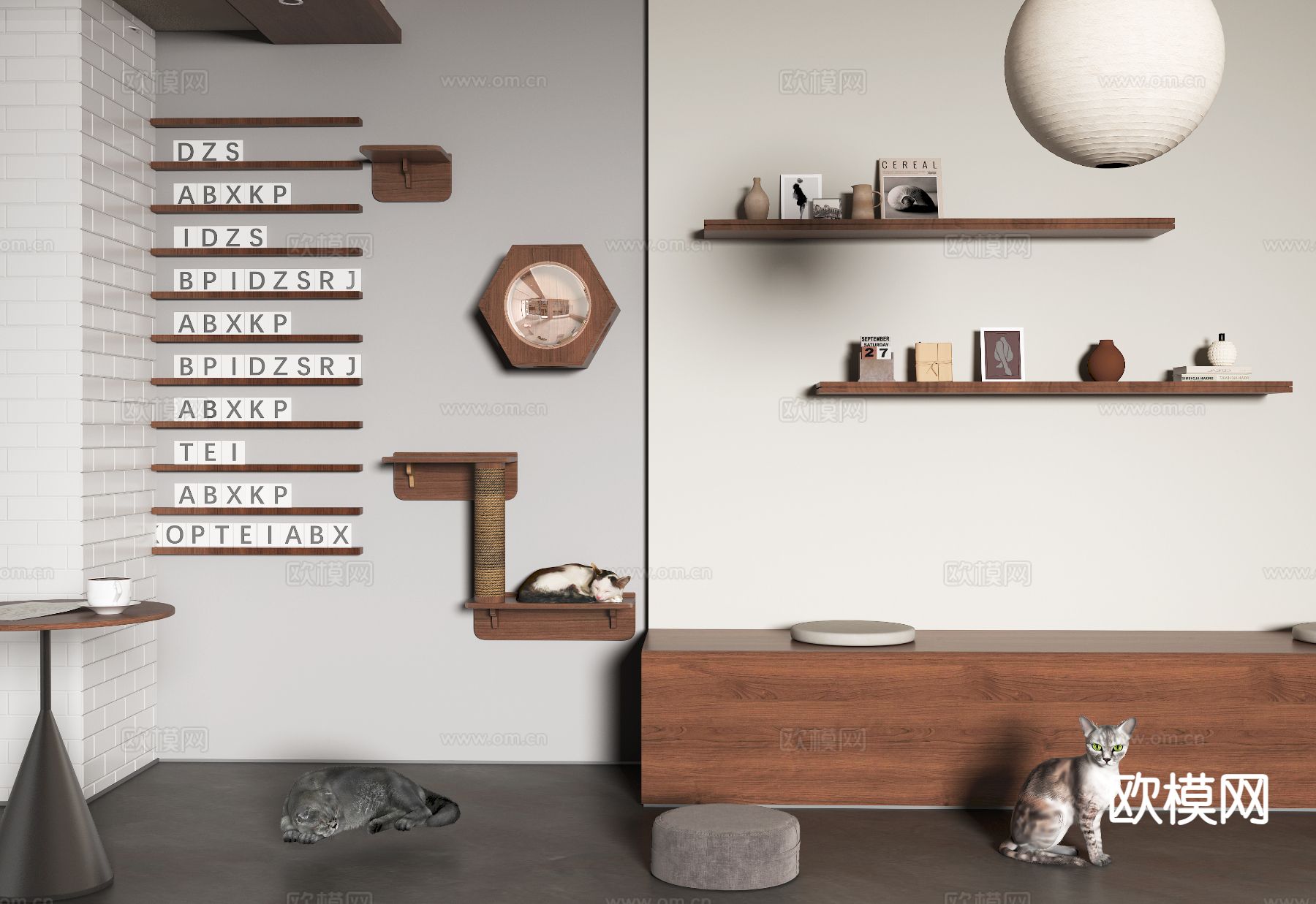 宠物用品 猫爬架 猫窝3d模型下载