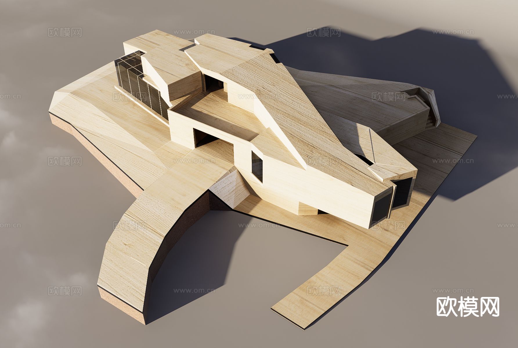 会所别墅su模型下载（渲染图3）