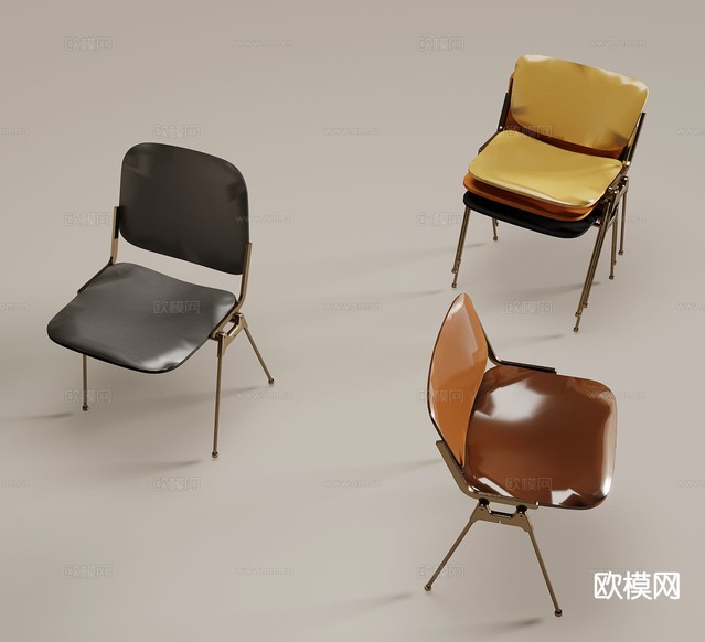中古风椅子 餐椅3d模型下载
