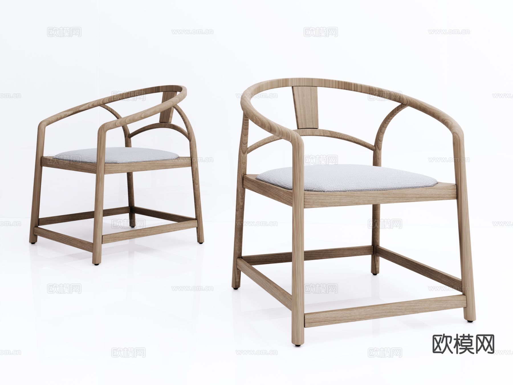 新中式休闲椅su模型下载（渲染图2）