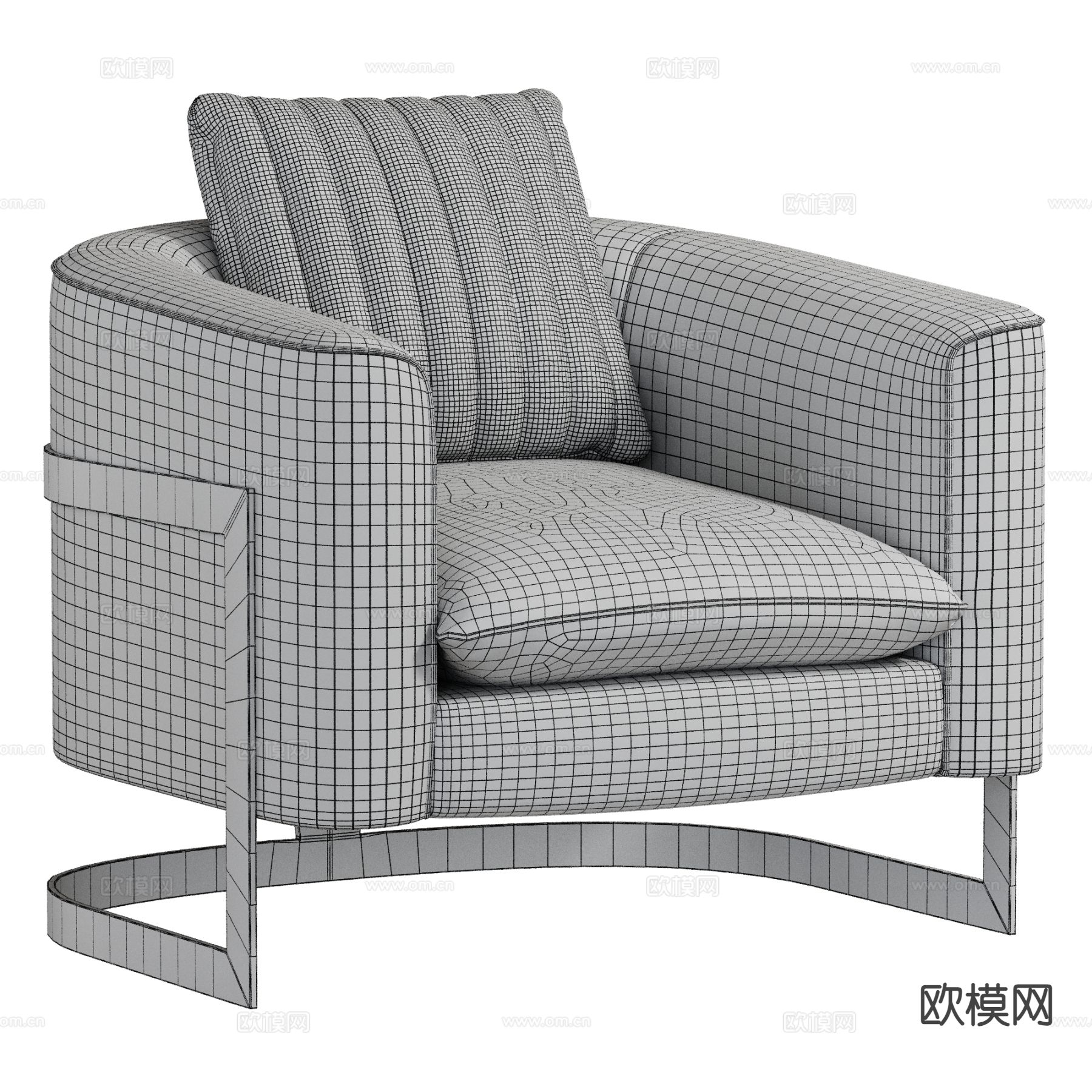 DIAMOND轻奢单人沙发3d模型下载（渲染图4）